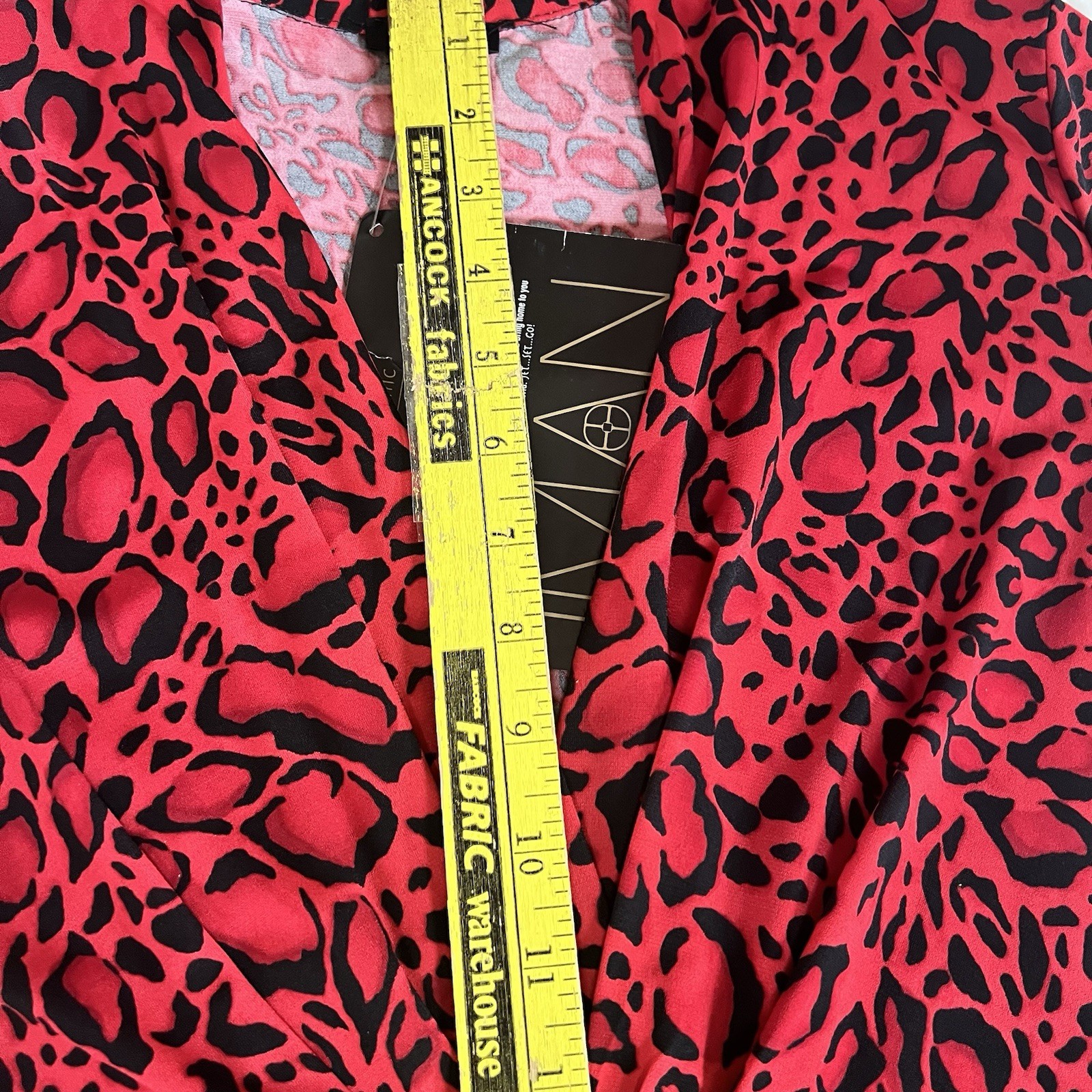 IMAN XL Red Black Leopard Animal Print High Low Maxi Faux Wrap Dress Exotic NWT