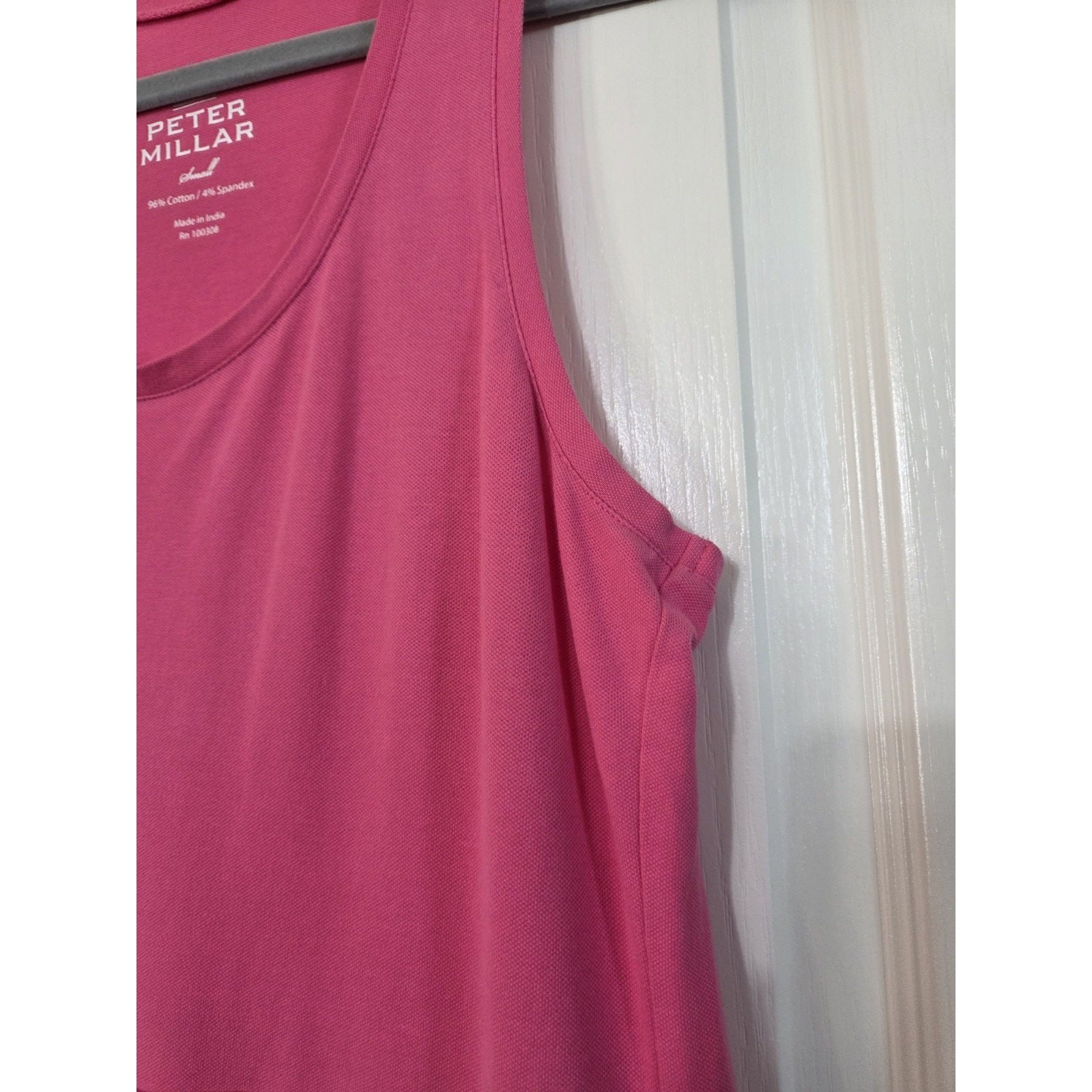 Peter Millar Bright Pink Stretchy Drawstring Waist Tank Midi Dress, Size Small