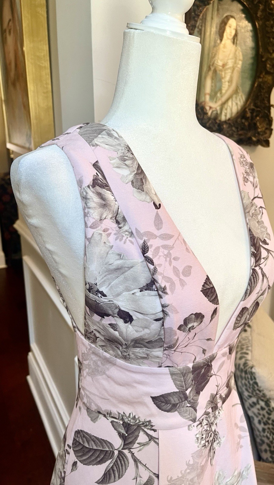 Alice + Olivia Lila Structured Midi Dress Meadow Pink Floral US 6 UK/AU 10 NWT