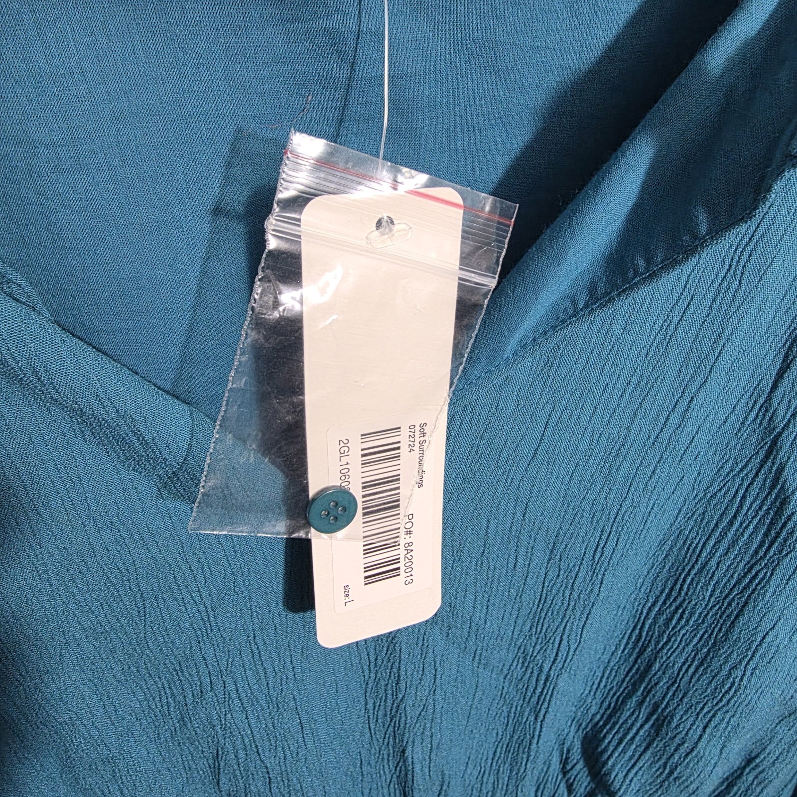 Soft Surroundings Meara Womens Mini Gauze Dress Size L Teal Blue Slip Lined NWT