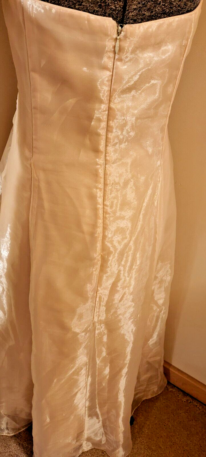 Scott McClintock Gold Shimmer Strapless Full Length Gown Dress Millennium 2000