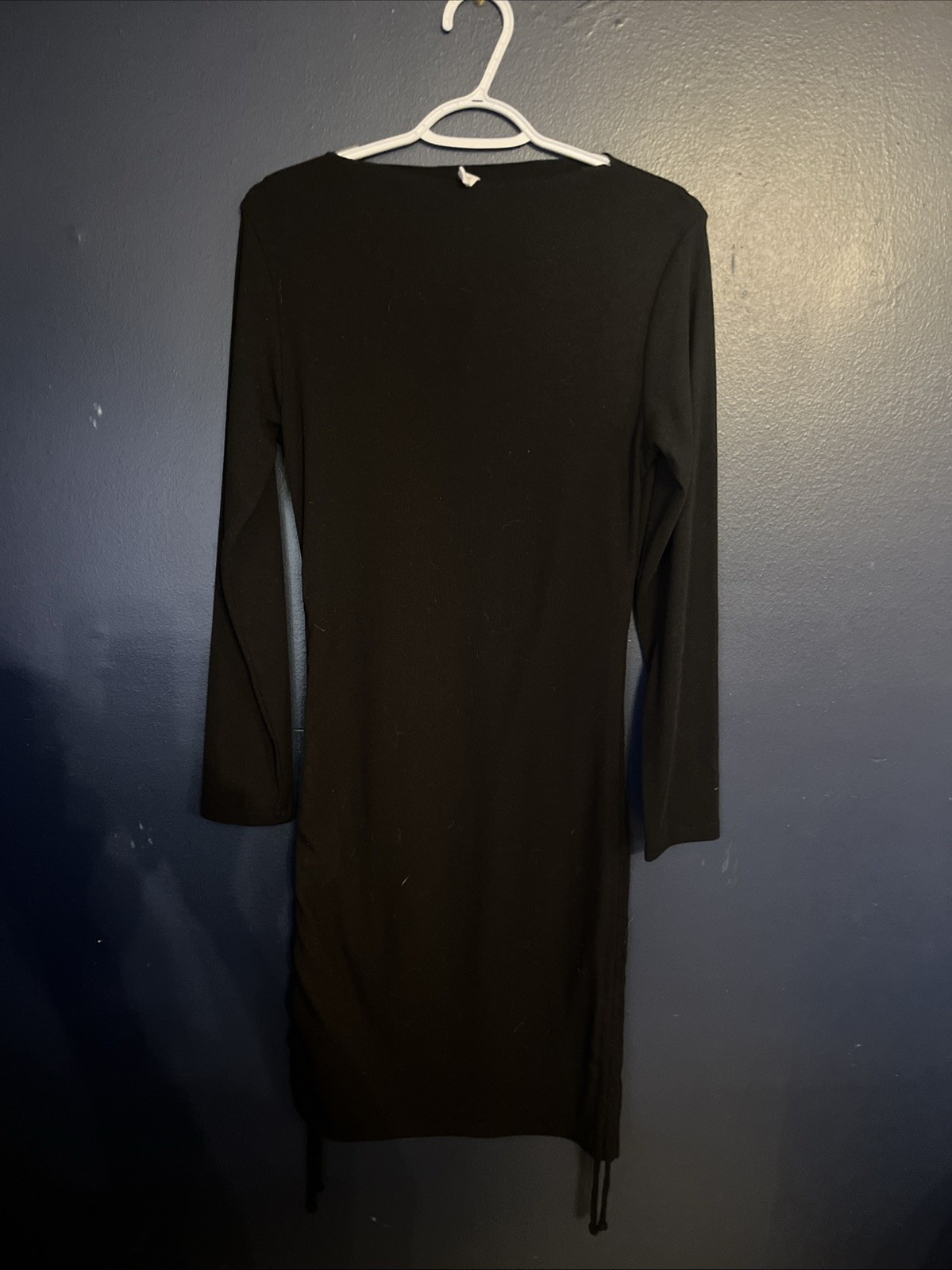 Basic Black Jersey Dress Long Sleeve M Medium Stretch Knit