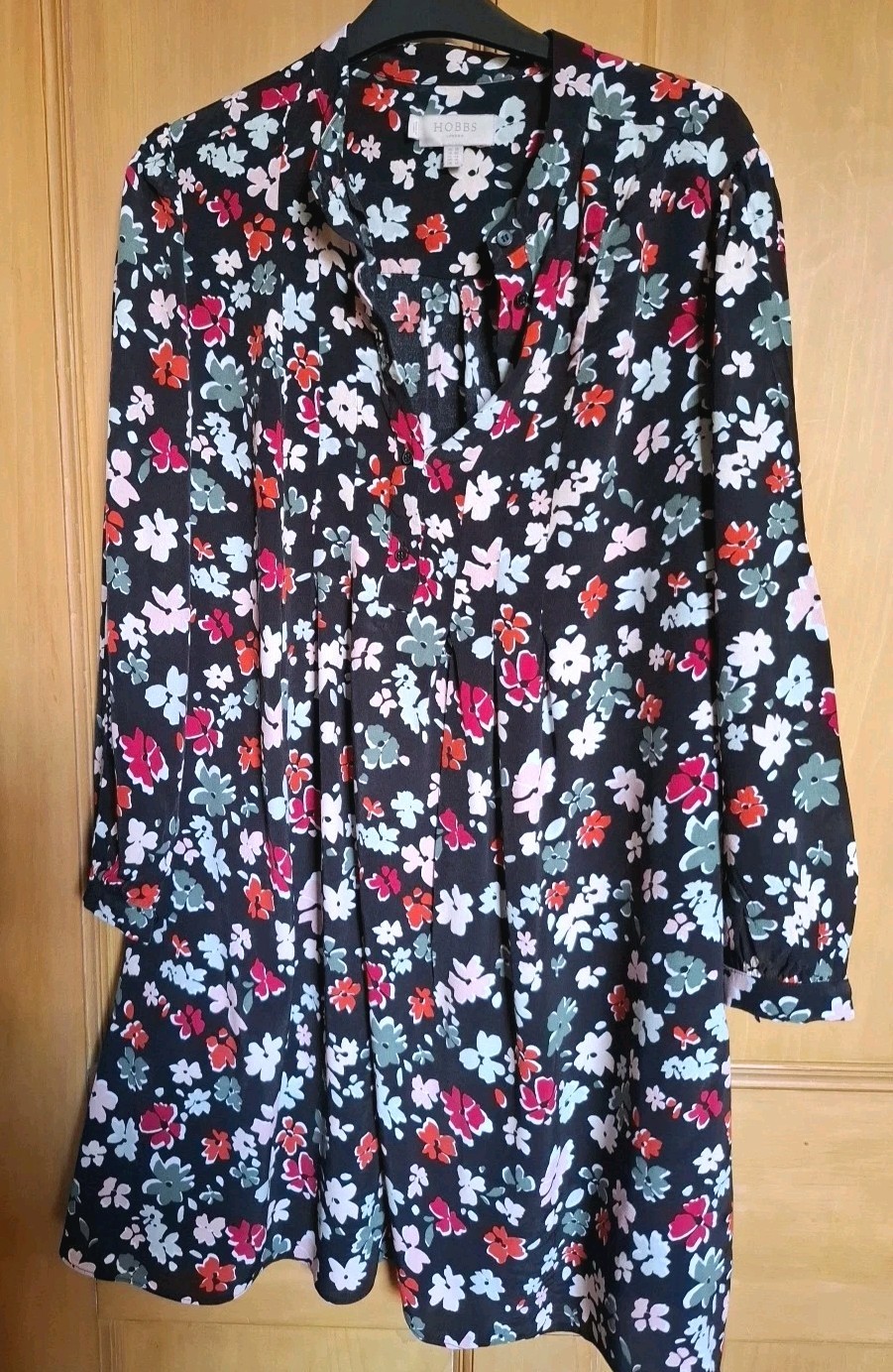 Hobbs Seren Shirtdress Tunic Black/Red/Pink/Green Floral Size 16