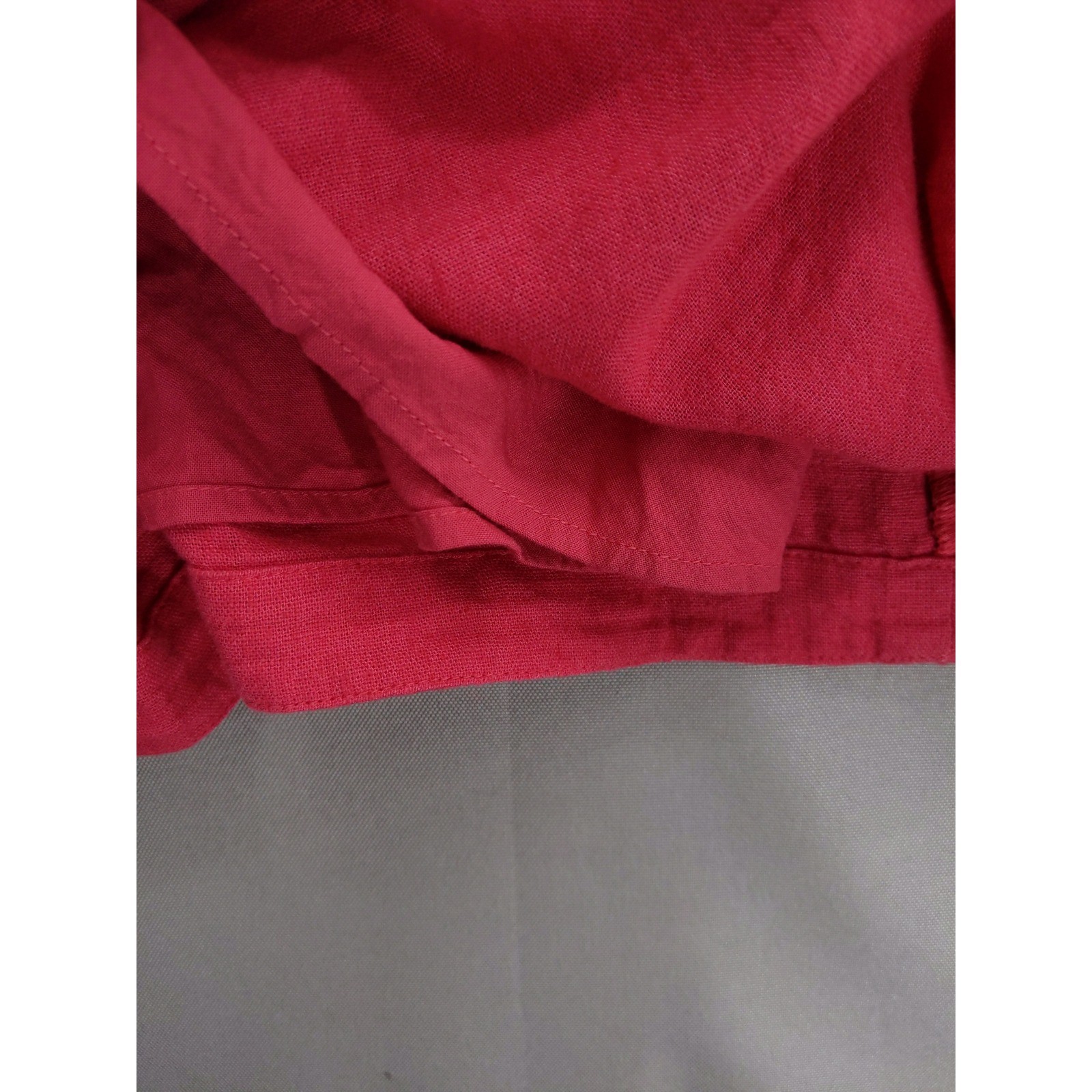 Abercrombie & Fitch Mini Dress Womens M Pink Linen Blend Ruched Smocked Back