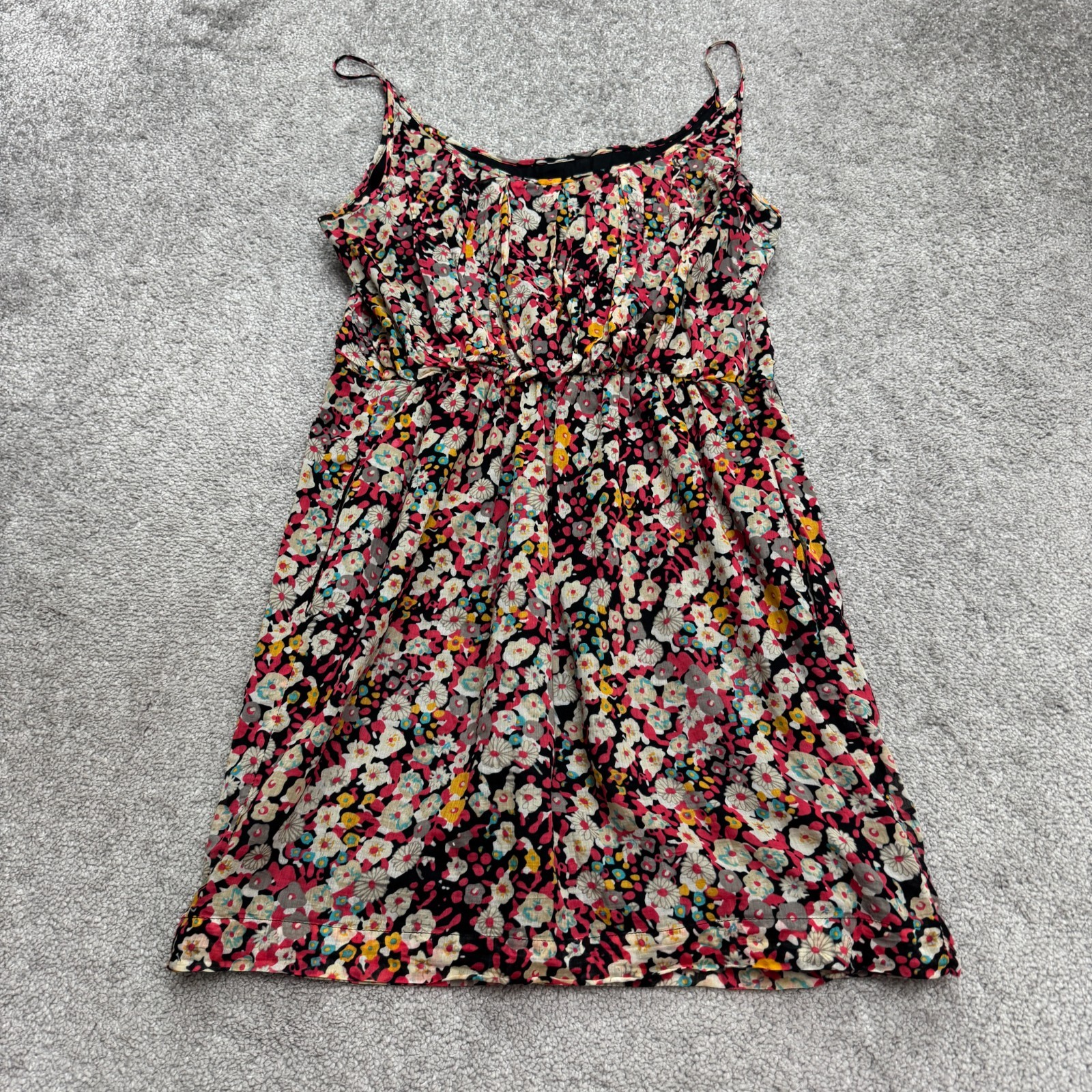 BCBGeneration Cotton Floral Mini Tank Dress Womens Medium Multi Sundress Boho