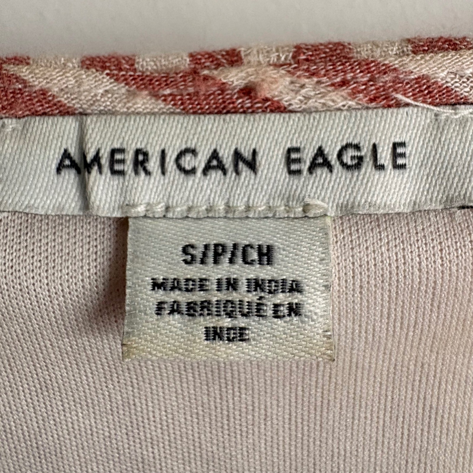 American Eagle Pink White Striped Maxi Dress Button Front Tie Waist Small