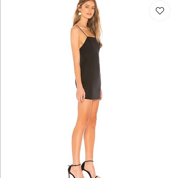 Privacy Please Black Square Neck Mini Dress Adjustable Straps XS