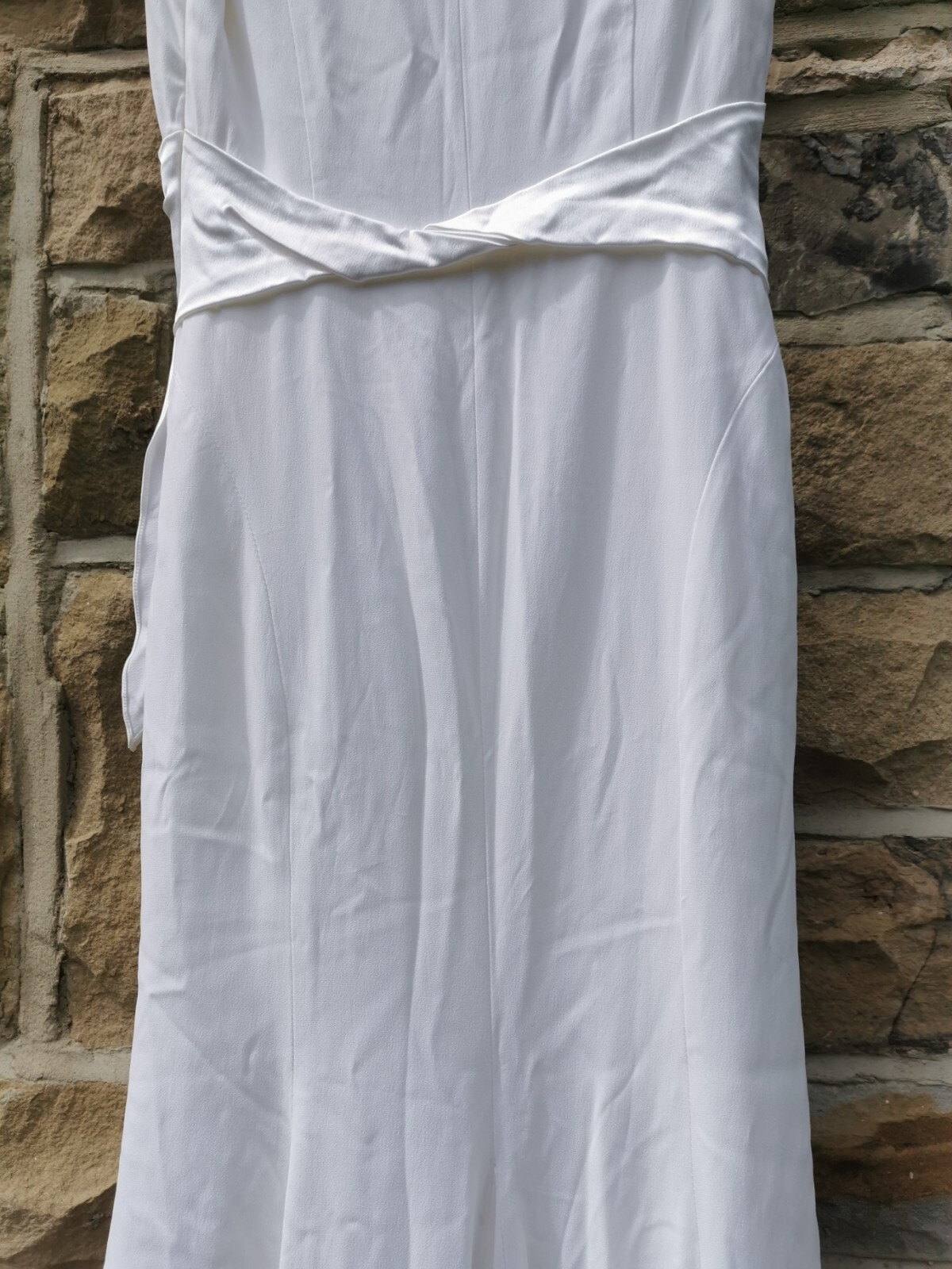 Bridal Wedding Dress Bride Coast Size 10 Floor Length Waist Tie Belt ivory white