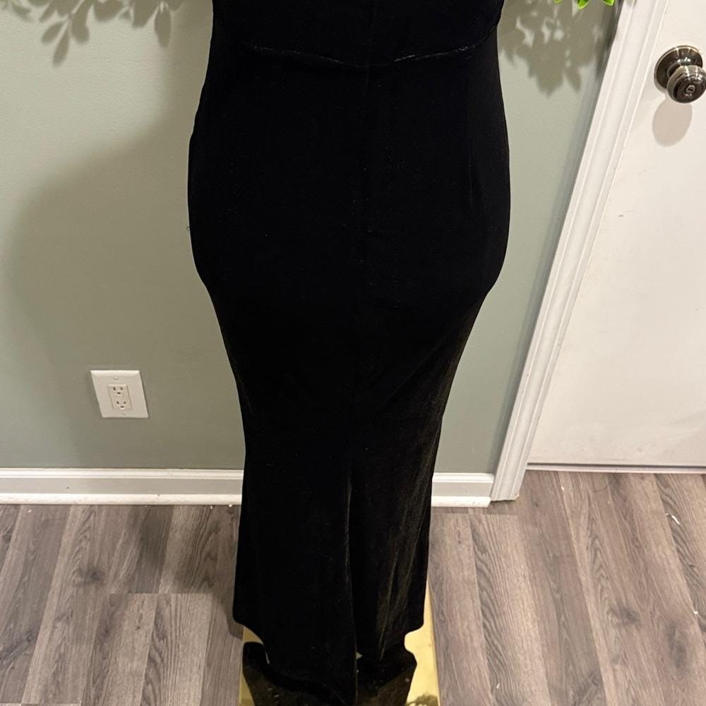 Stunning Invitation Black Velvet Ruched Dress