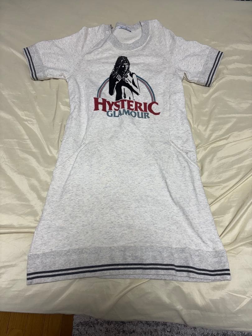 HYSTERIC GLAMOUR Short-Sleeved T-shirt Dress Gray on