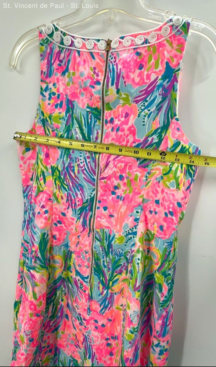 Lilly Pulitzer Womens Gabby Stretch Dress Floral Fan Sea Pants Shift Size 2