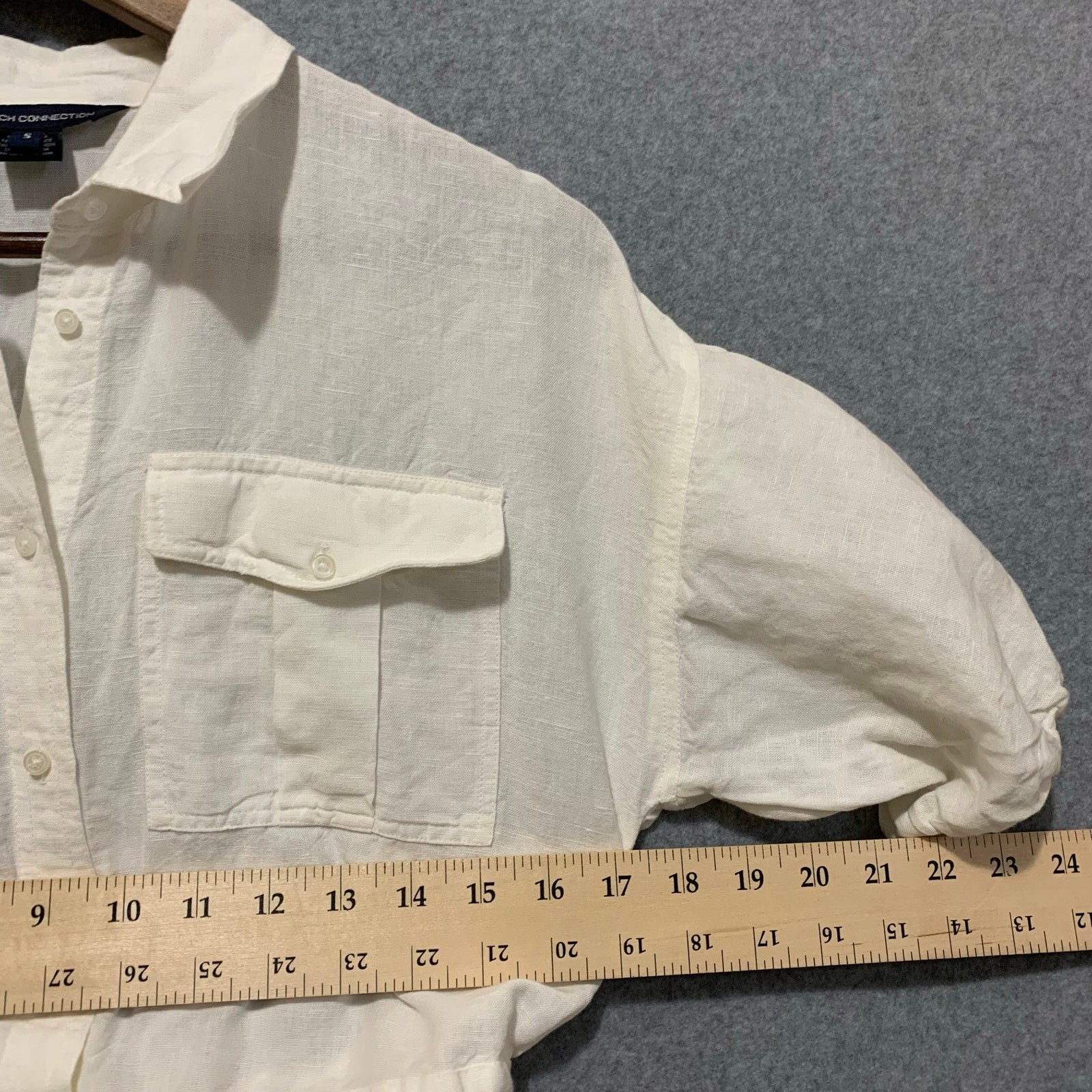 French Connection Cotton/Linen Utility Shirt Dress Size S Boho Summer Safari