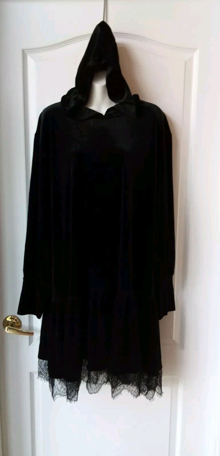 Black Milk Hooded Velor Black Long Sleeve Dress Women’s Size XL NEW WITH TAGS!!