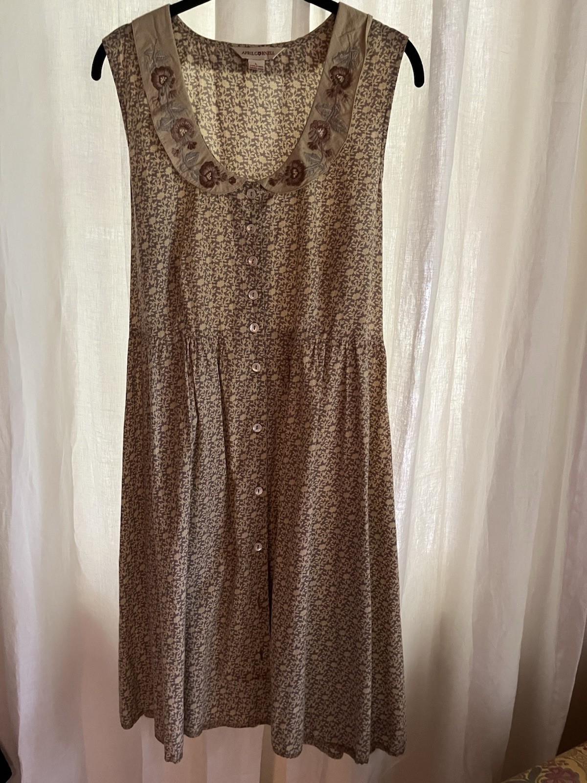 April Cornell Dress :Floral, Cotton , Cottage Cute. Large