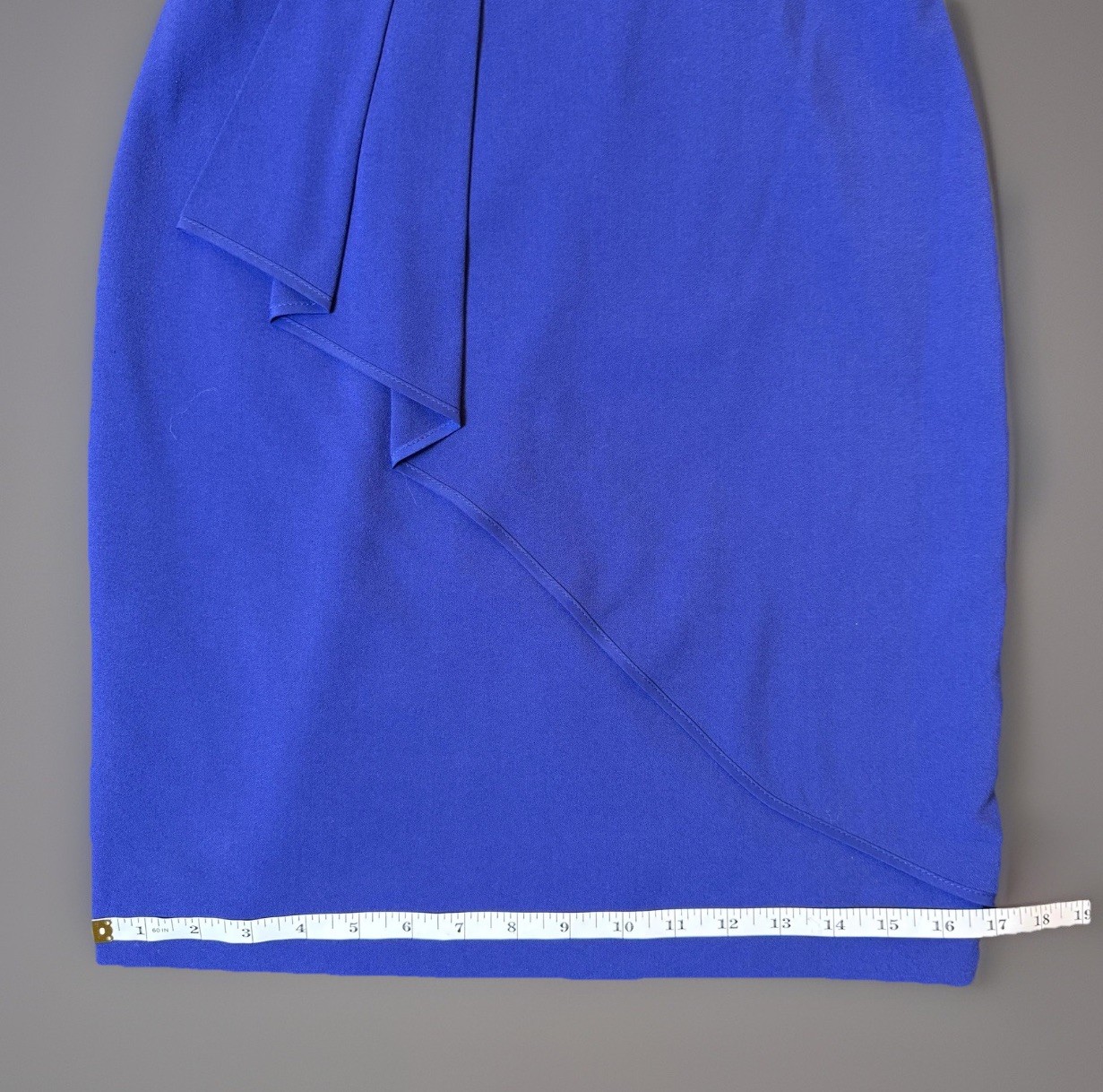 BCBGMAXAZRIA Womens 4 Blue Depth Sheath Dress Asymmetric Ruffle Cocktail Midi