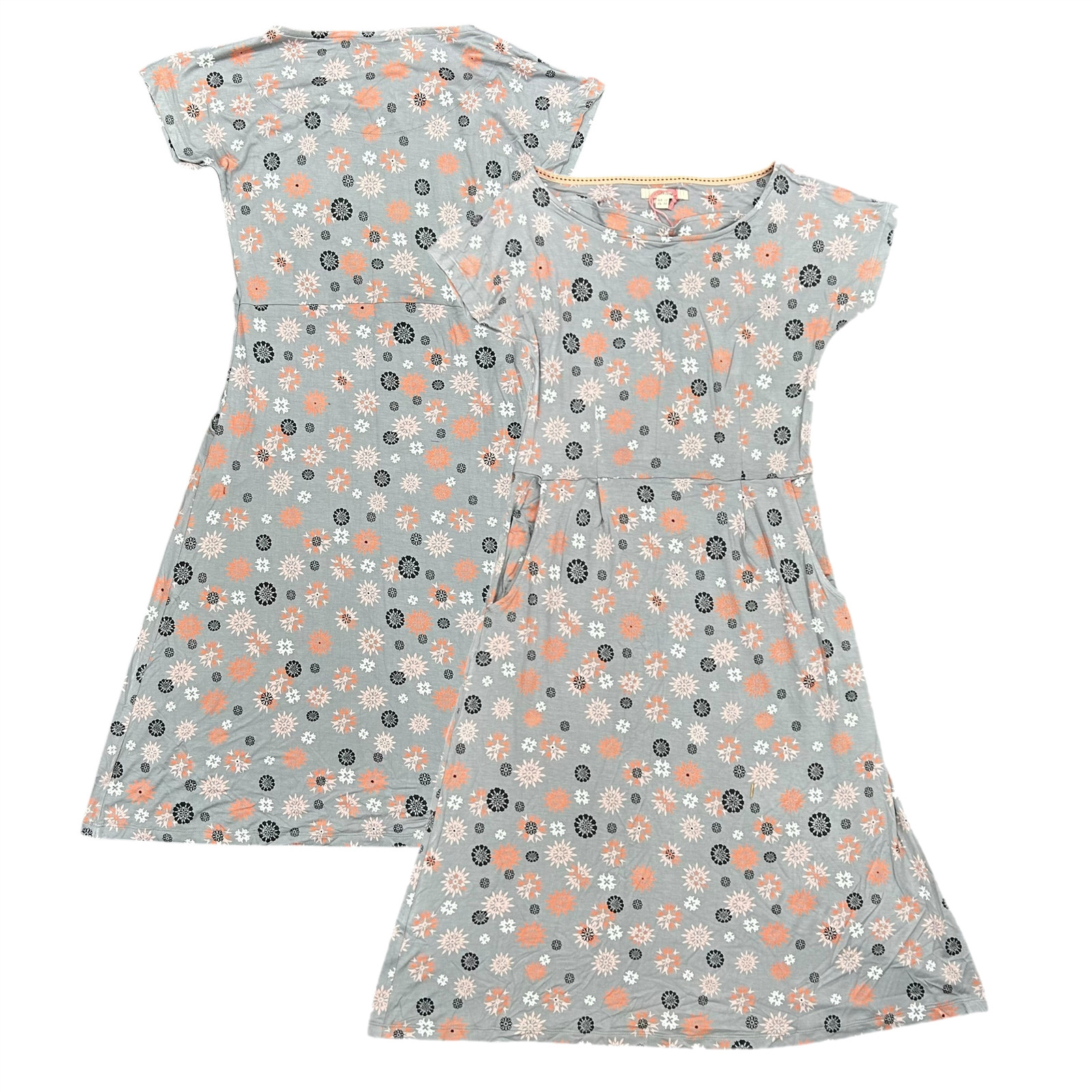 White Stuff Women’s Dress Grey Short Sleeve Dress Top – New