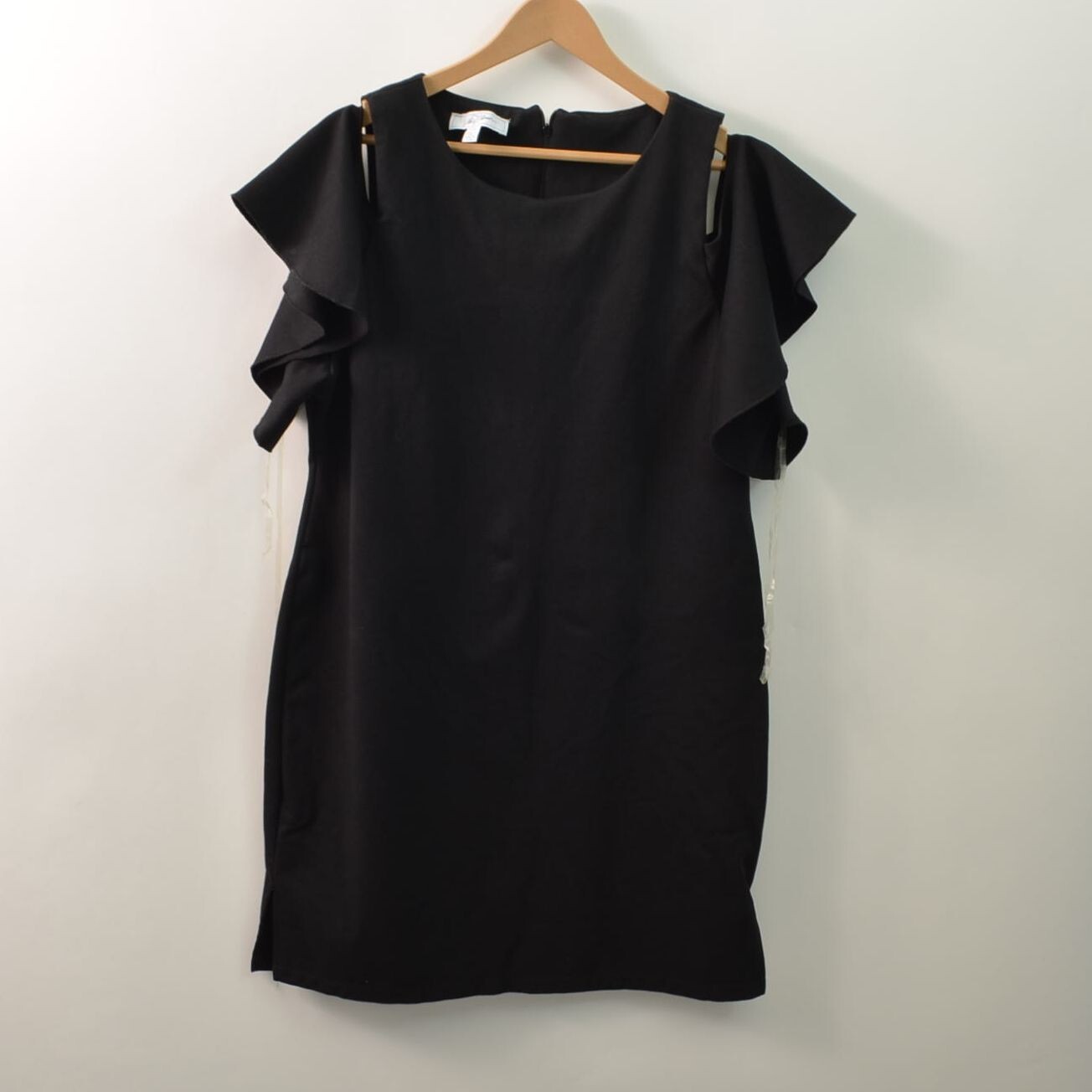 Libby Edelman Dress Womens 2XL XXL Black Cotton Blend Spandex Knee Length