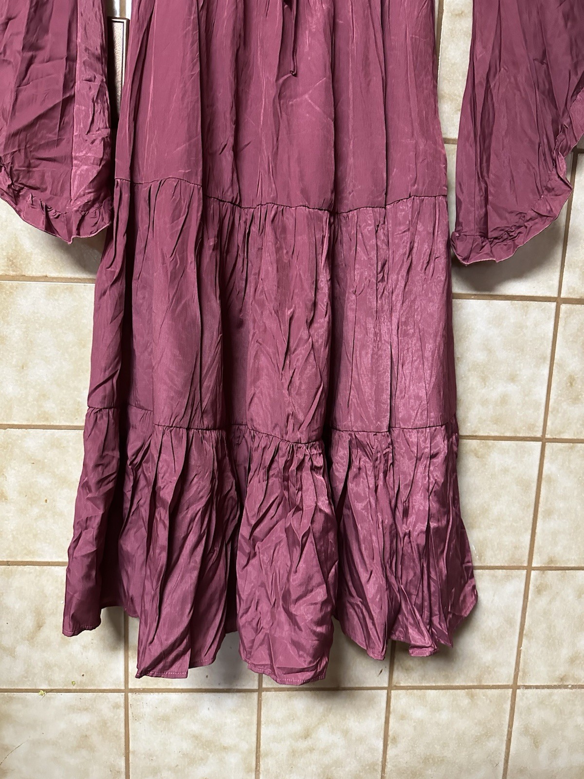 Scarlet Darkness Women’s Boho Retro Renaissance Maxi Dress Pockets, Rose Sz Lg