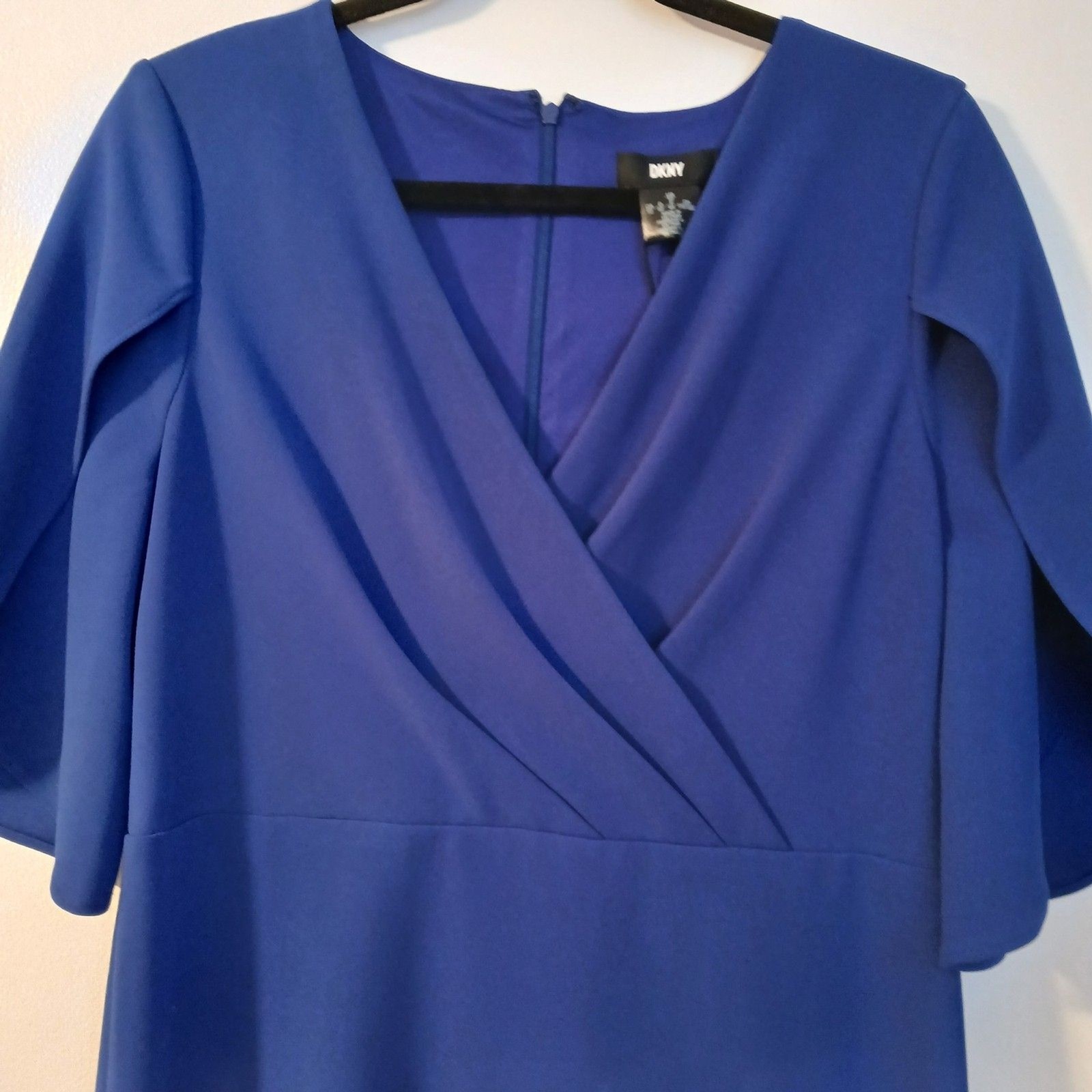DKNY Elegant Royal Blue A-line Mermaid Hem Cocktail Party Dress Size 12 NEW