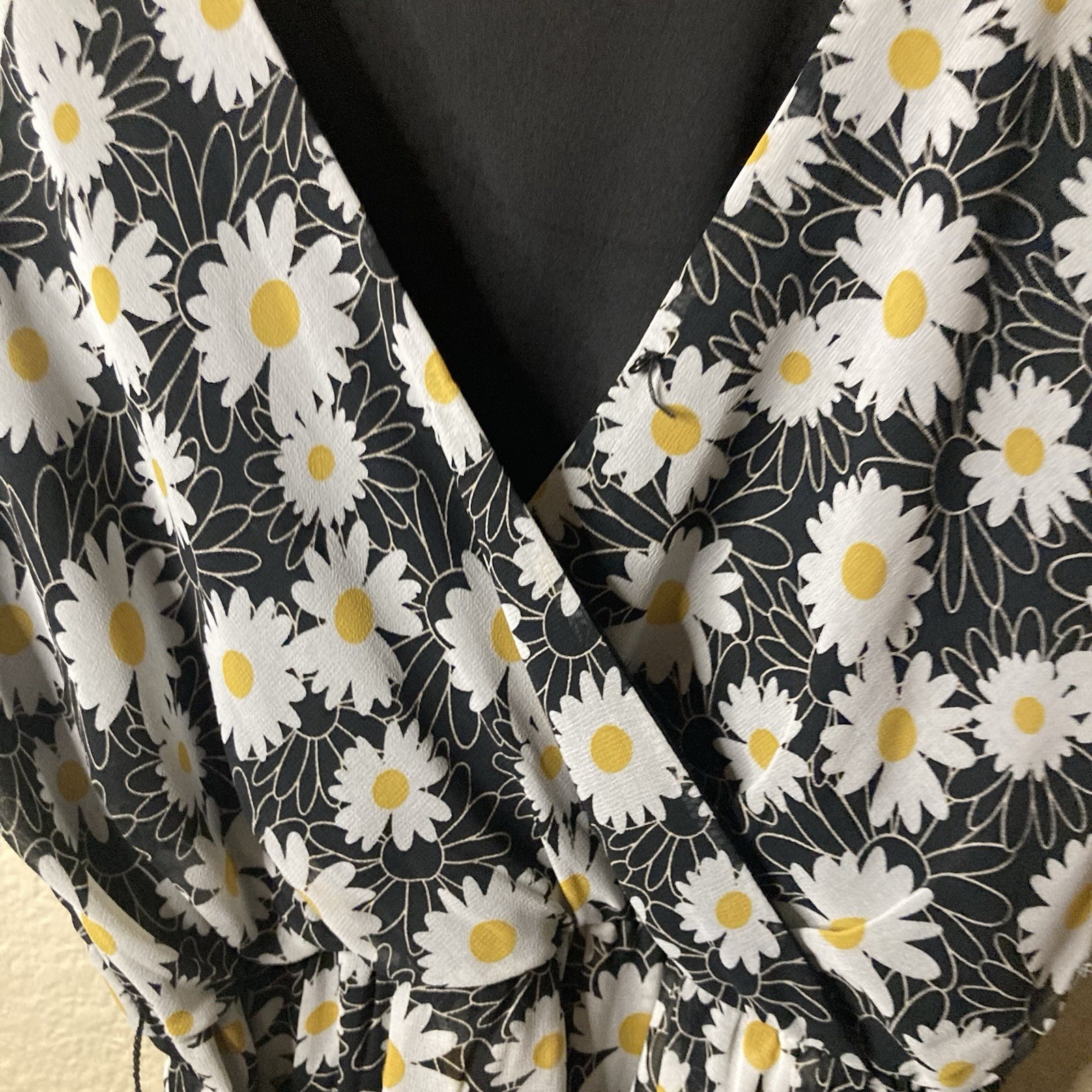 Rewind Floral Wrap Dress Bohemian Daisy Sundress High Low Cowgirl Size Medium