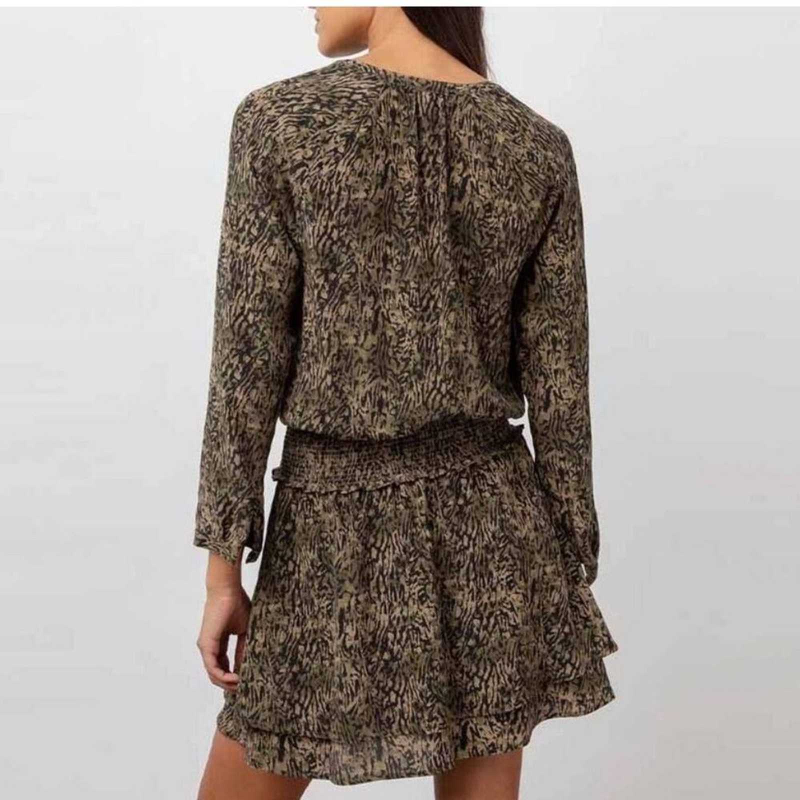 BUNDLE Rails Jasmine Olive Static & Zana Long Sleeve V-Neck Mini Dresses Size XS