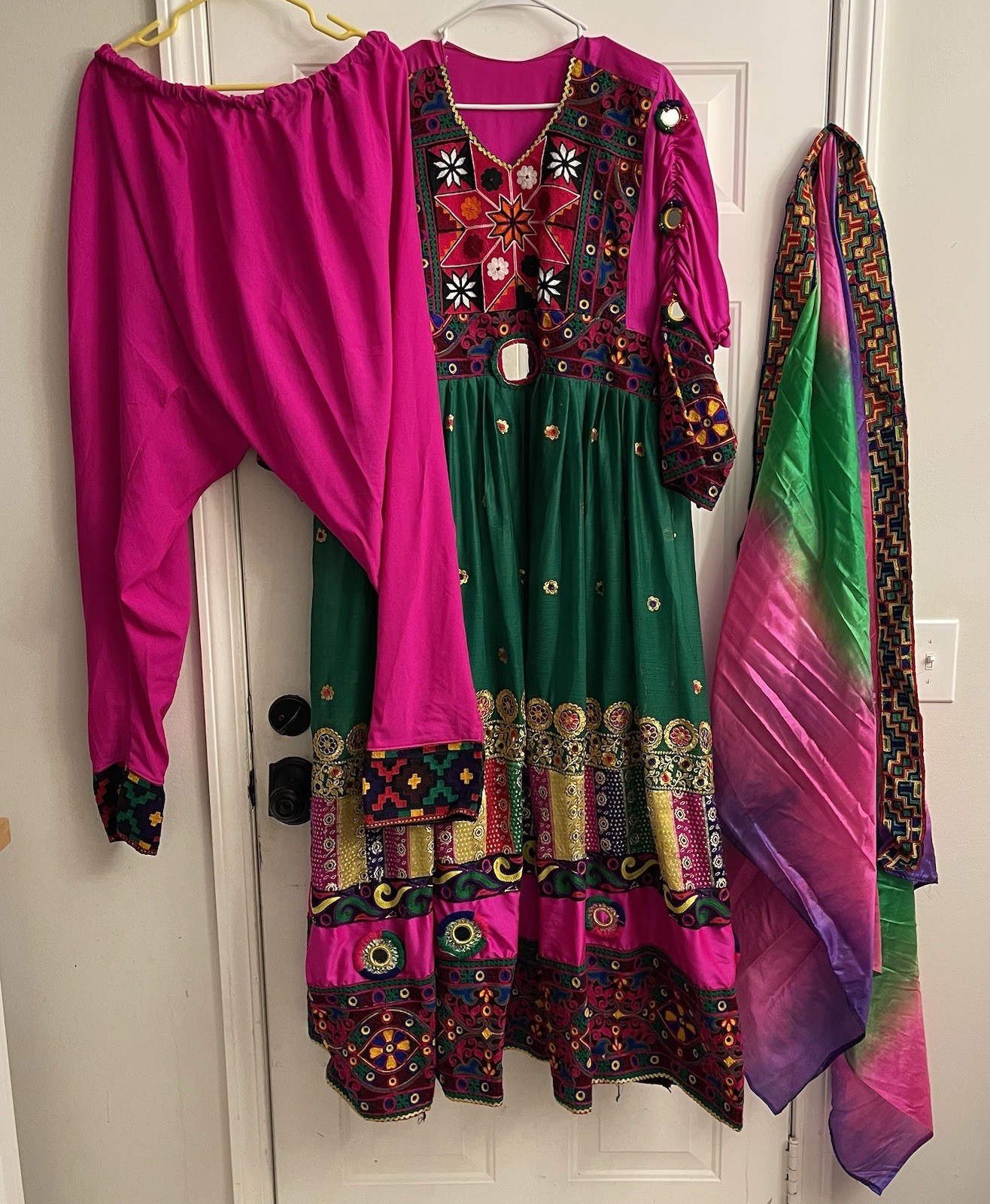 Vintage Afghan kuchi embroidery dress, woman long tunic robe, baluchi Handmade