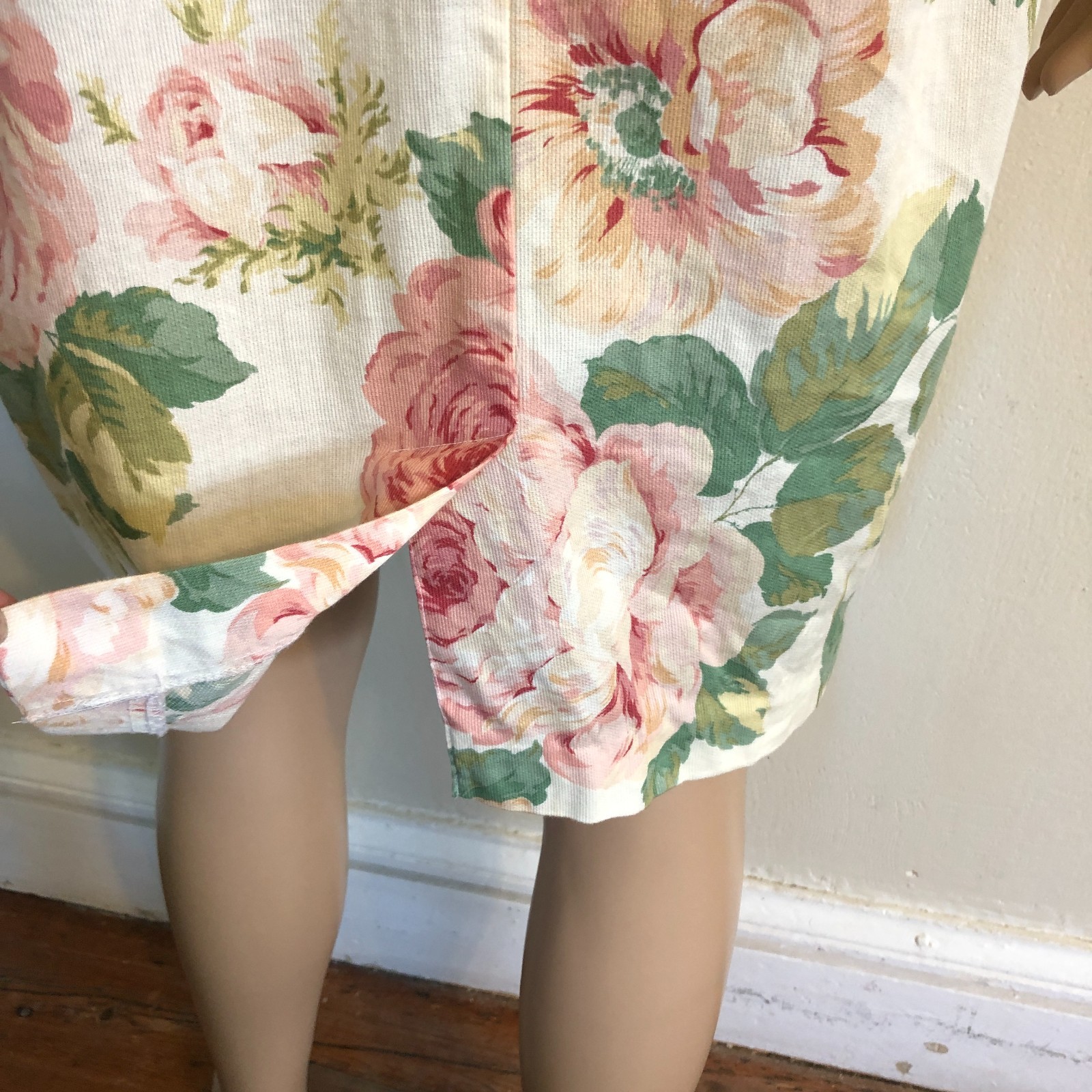 vtg Regina Kravitz 1930s Tulip Style Floral Dress Sz 12 Union Made in USA