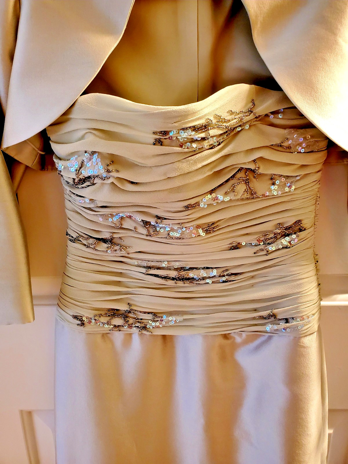 RICKIE FREEMAN for TERI JON NITES DRESS-SHIRRED GOWN & BOLERO JACKET-SIZE 2-NEW