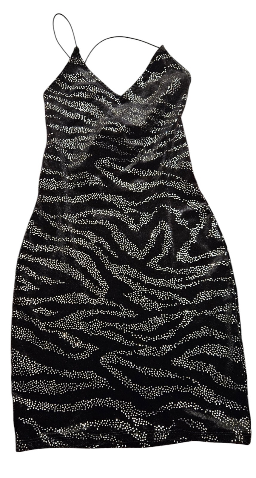 Women’s Black & Silver Pattern Dress H&M Divided Size XXS Bodycon