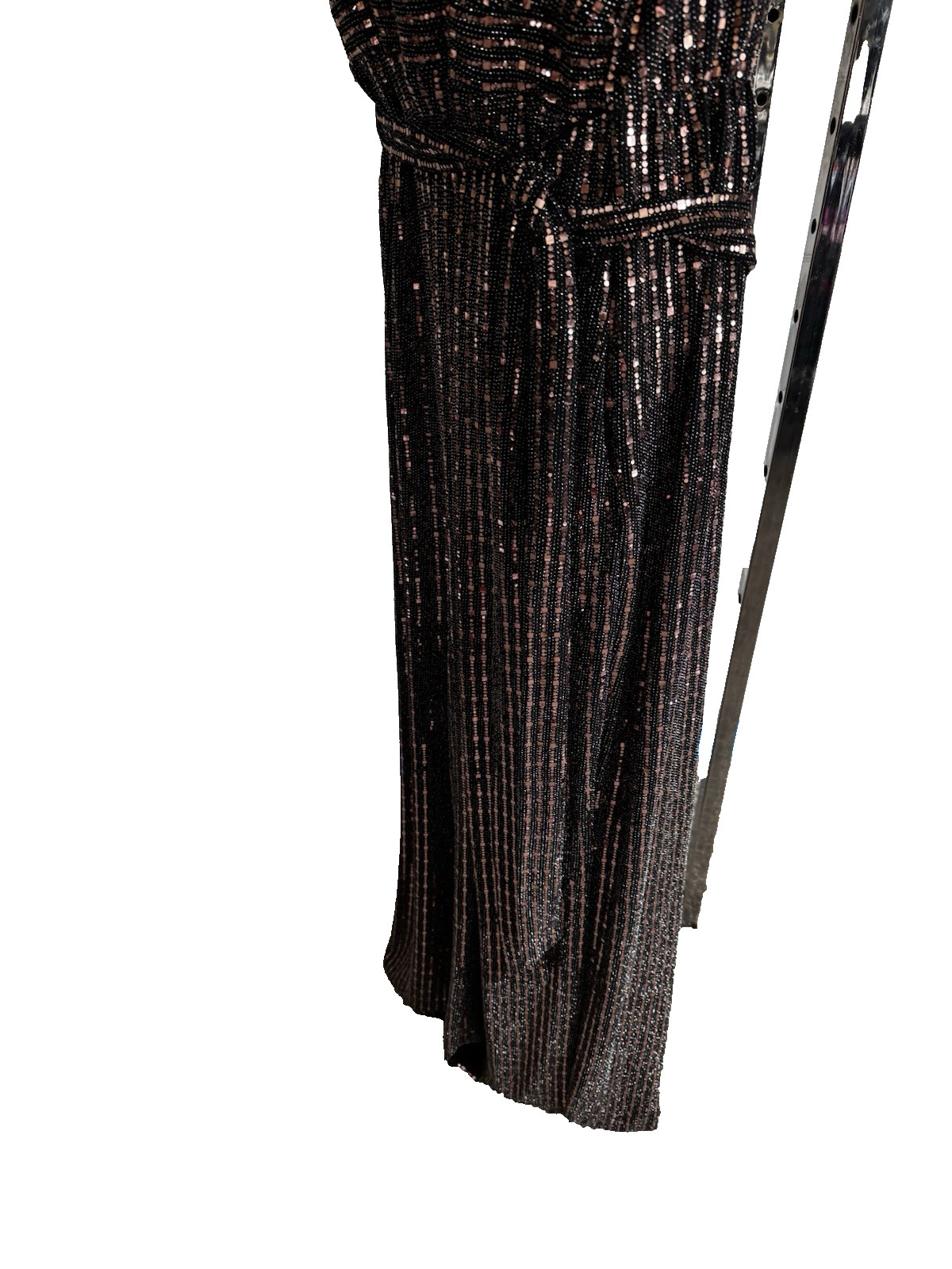 Lane Bryant 1-piece jumper pant suit cocktail dress sequin copper tie belt 18/20