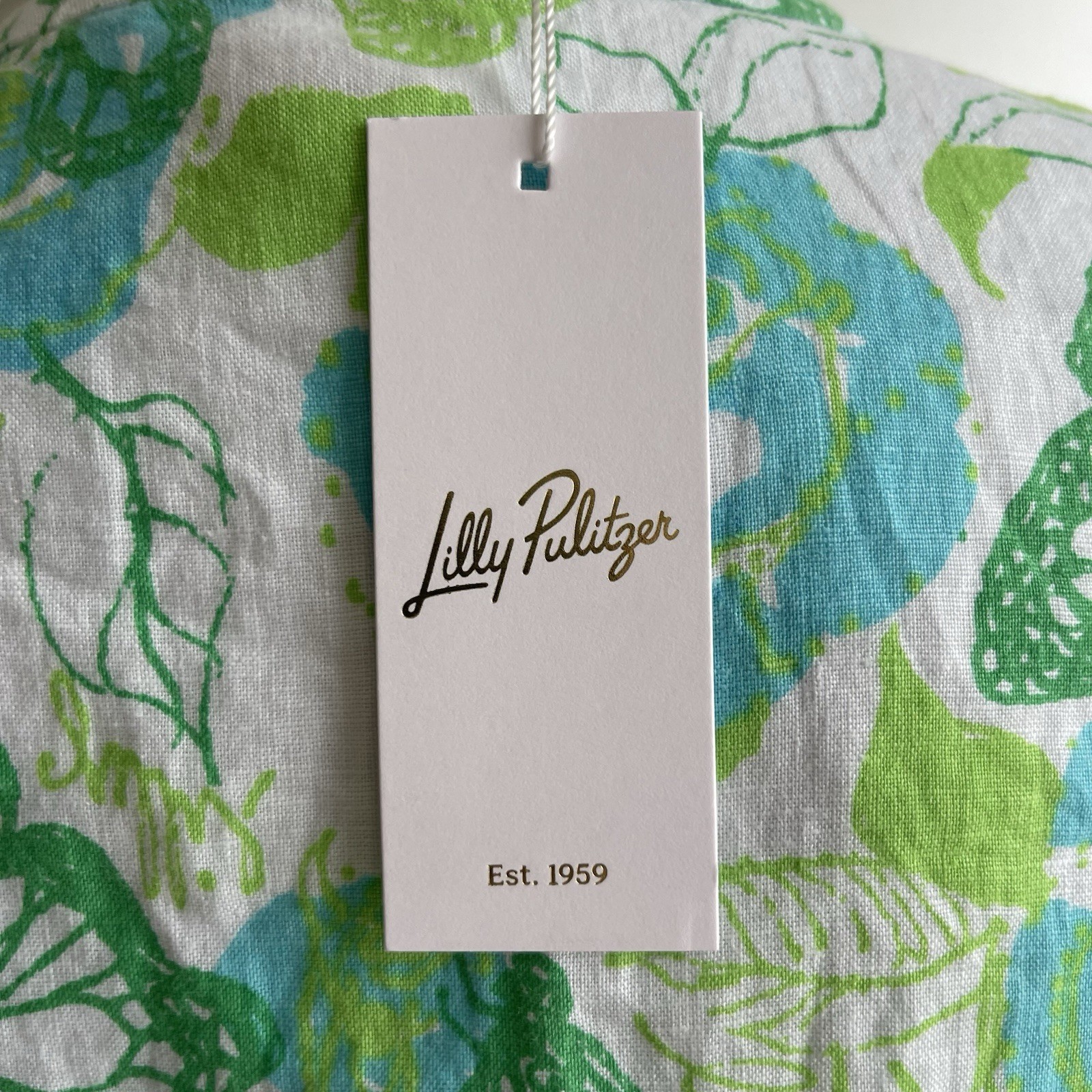 NWT Lilly Pulitzer Lagoon Linen Dress Mialeigh Resort Monarch Rose Butterfly 12