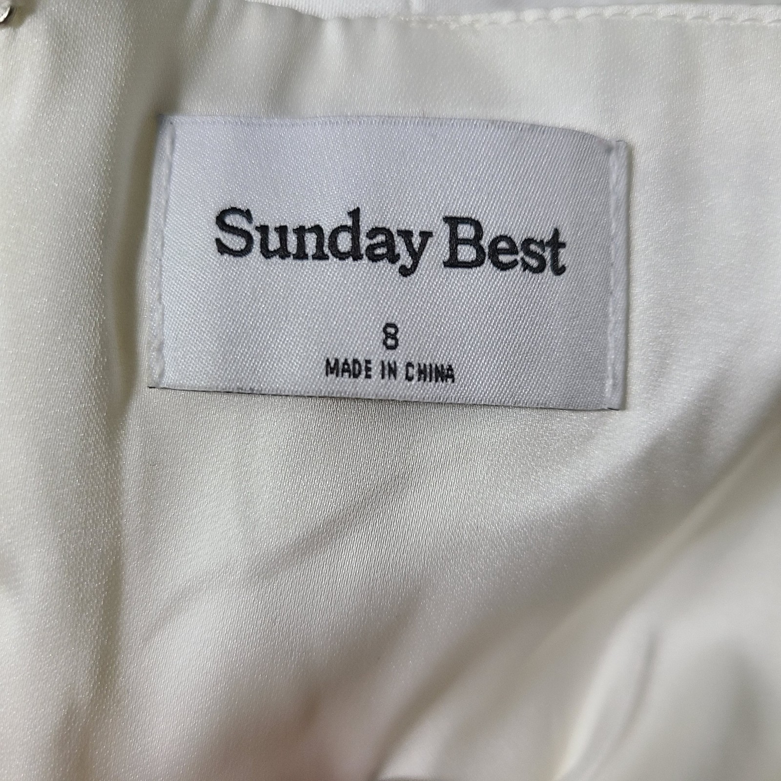 Artitzia Sunday Best Shimmer Satin Knee Dress Light Birch White Sz 8