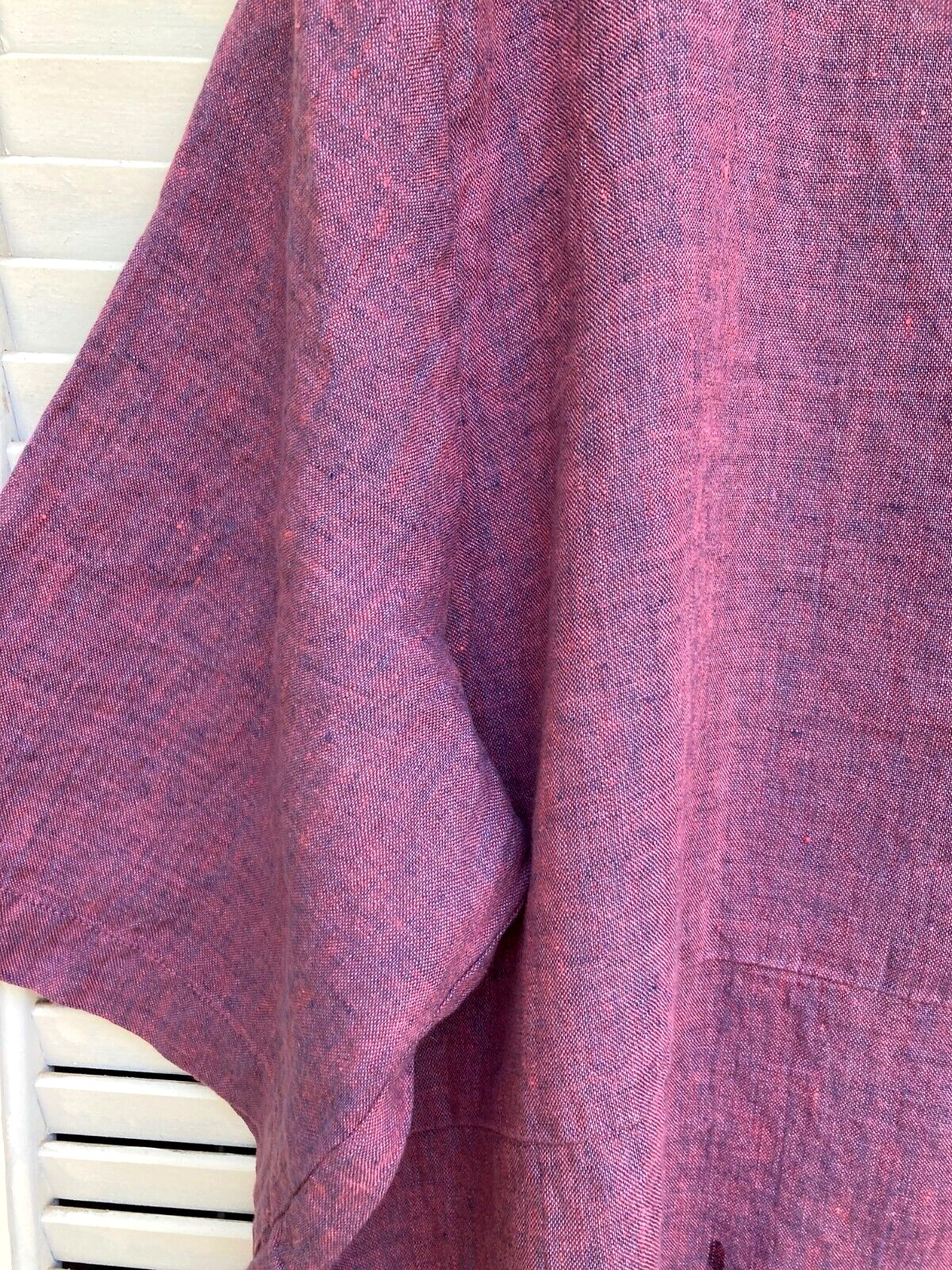 NWT 2G Vintage 2023 FLAX Designs LINEN SIMPLE DRESS BERRY Yarn Dye de la Terre