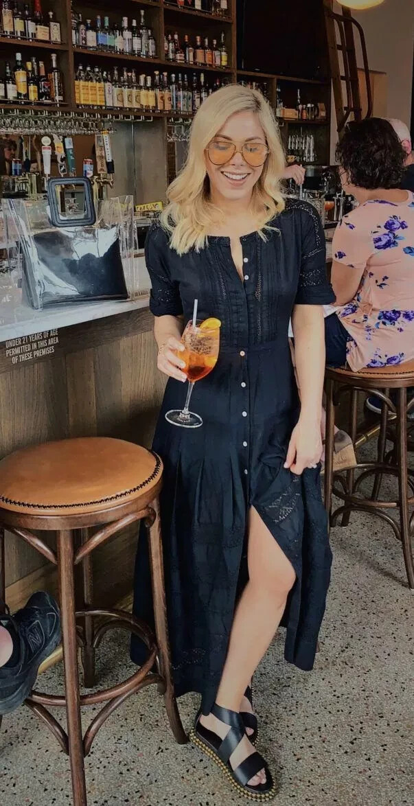 LoveShackFancy Edie Dress M 8 Pintuck Buttondown Lace Black Cotton Midi NW 42432