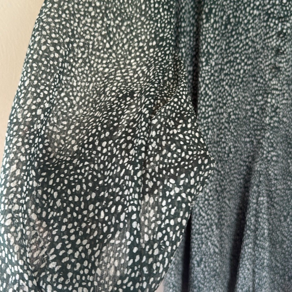 Joie green and White patterned Long Sleeve Dress medium