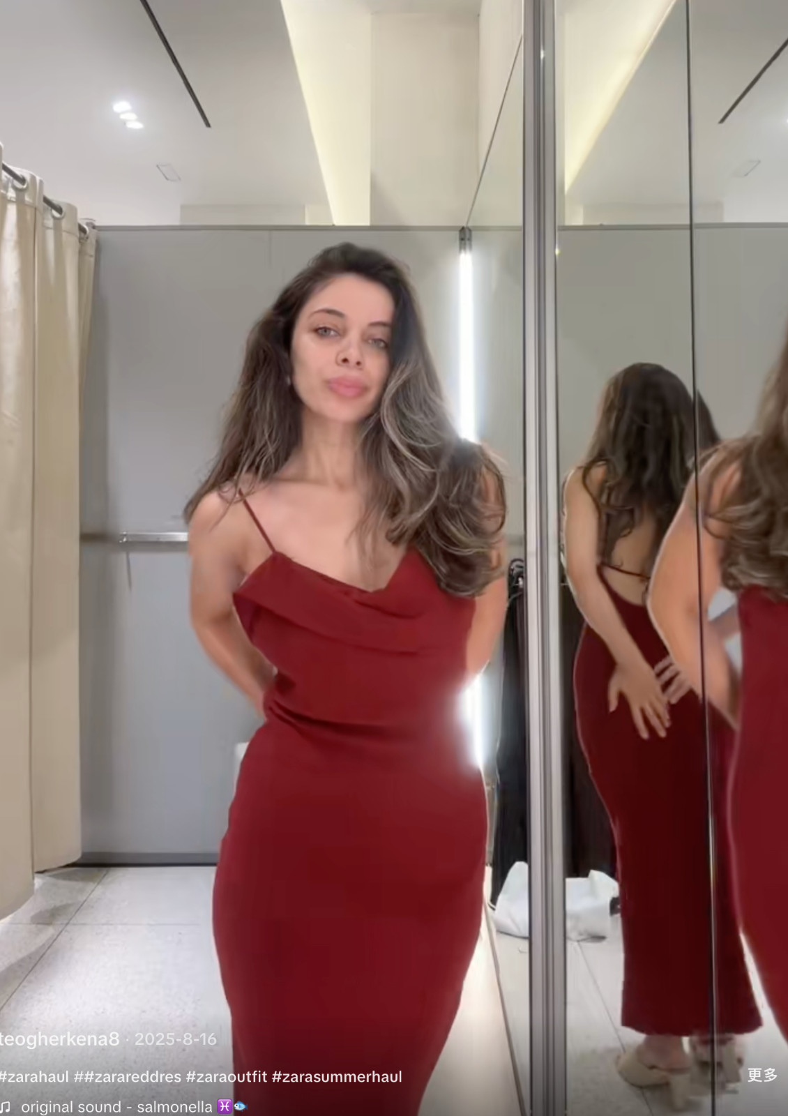 NEW ZARA RAMIE STRAPPY MIDI DRESS. Wine 8478/730 SIZE L BNWT
