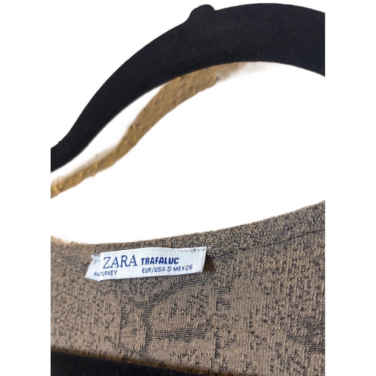Zara Trafaluc Womens Snakeskin Print V-Neck Long Sleeve Mini Bodycon Dress Small