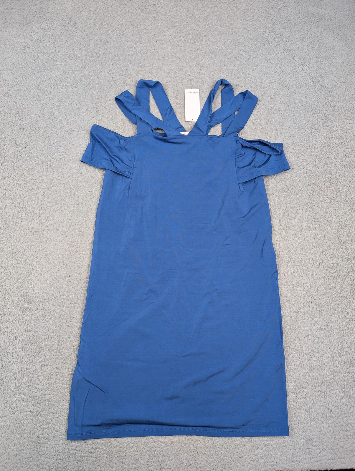 Ella Moss Dress Womens Small Blue Cold Shoulder Strappy Rayon Blend ED17470