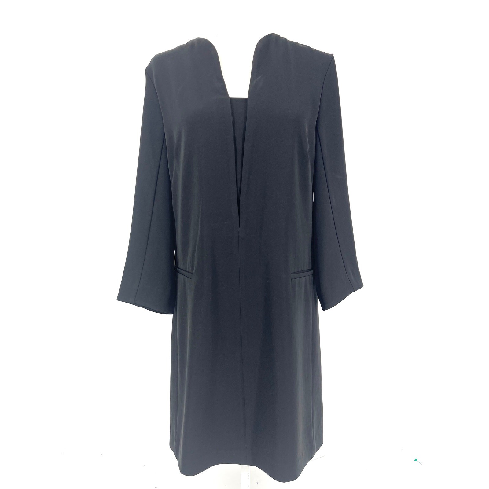 MM LaFleur Alice Black Tuxedo Shift Dress Long Sleeve Lined (8)