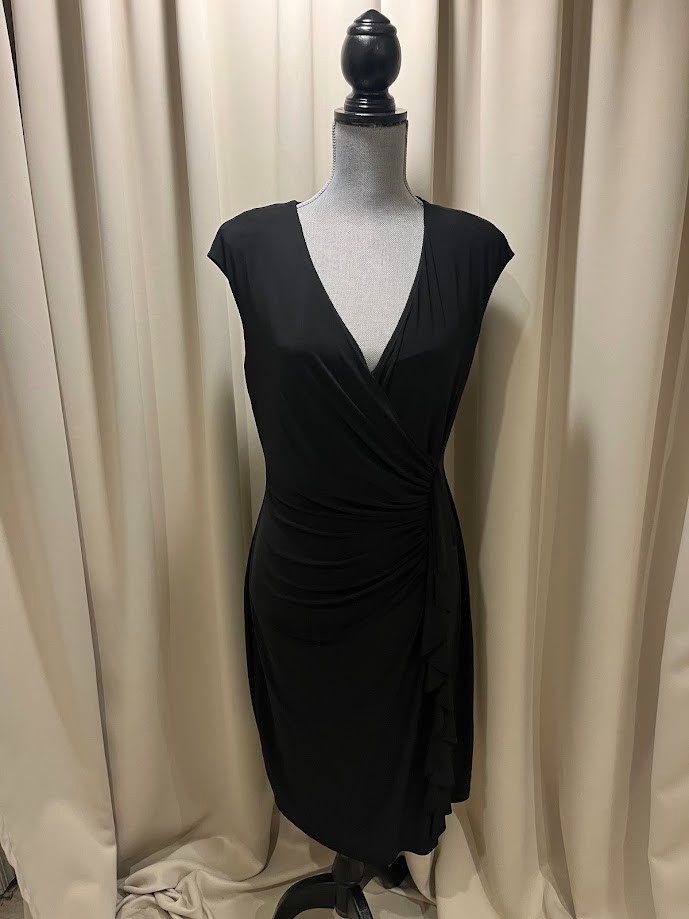 American Living Cap Sleeved Black Knit Dress Size 10