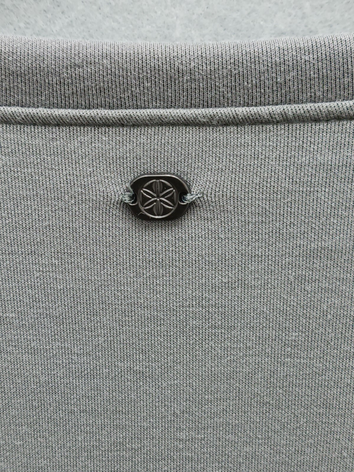 Unknown Women Tunic Gray Cotton Blend Long Sleeve Crew Neck Front Zip Pockets