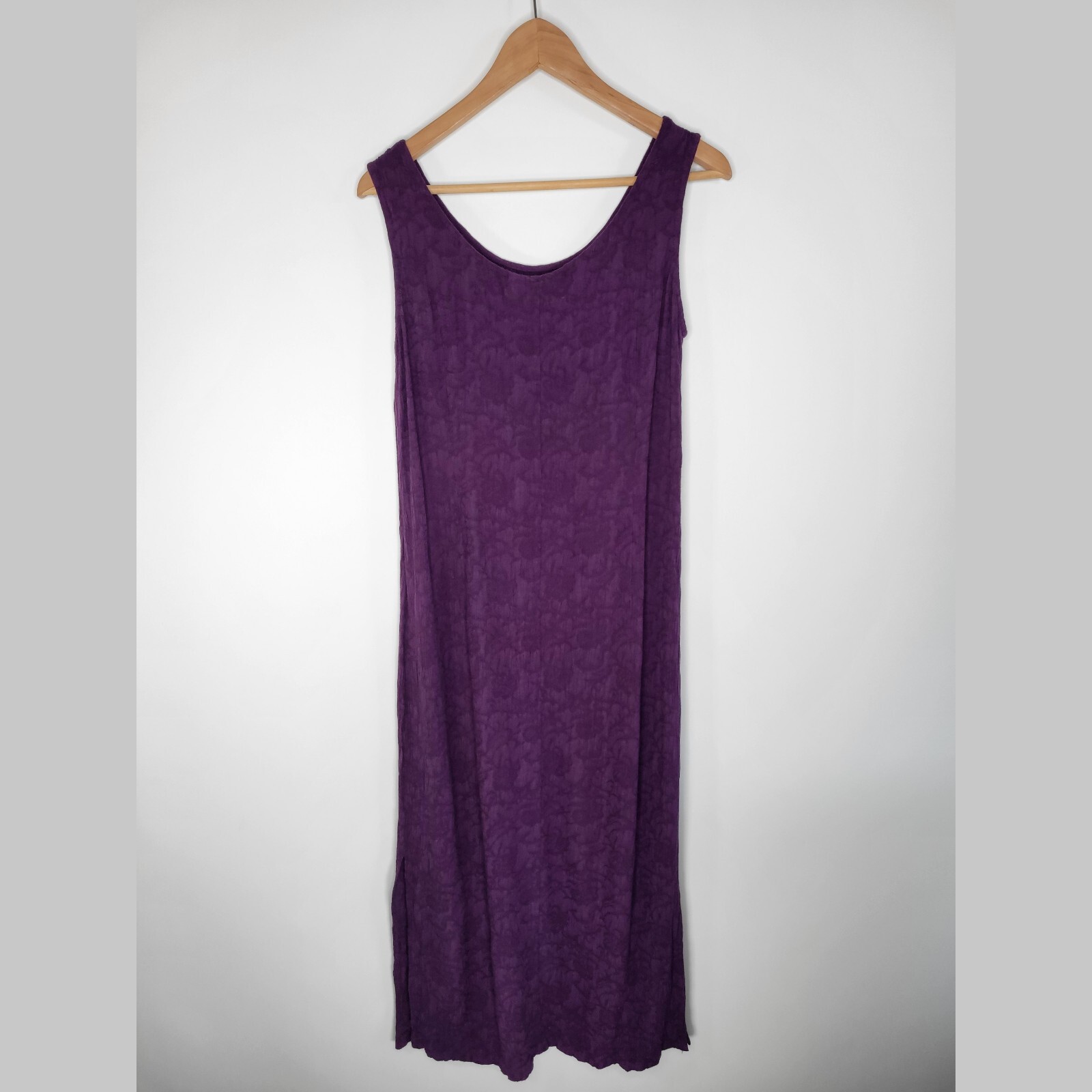 Vintage KARIN STEVENS Purple Floral Midi Dress Size 12 Jacquard Fairy Grunge 90s