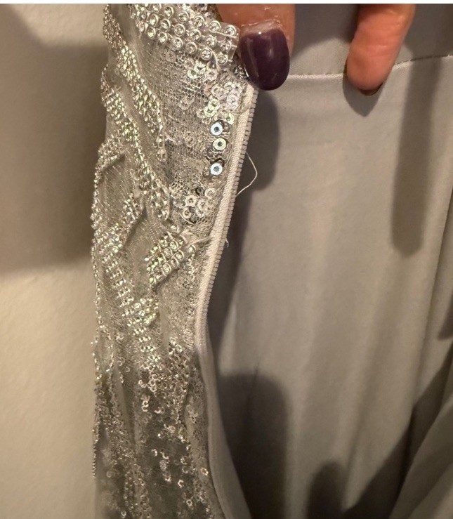 NEW JOVANI 62305 Elegant Silver Evening Gown