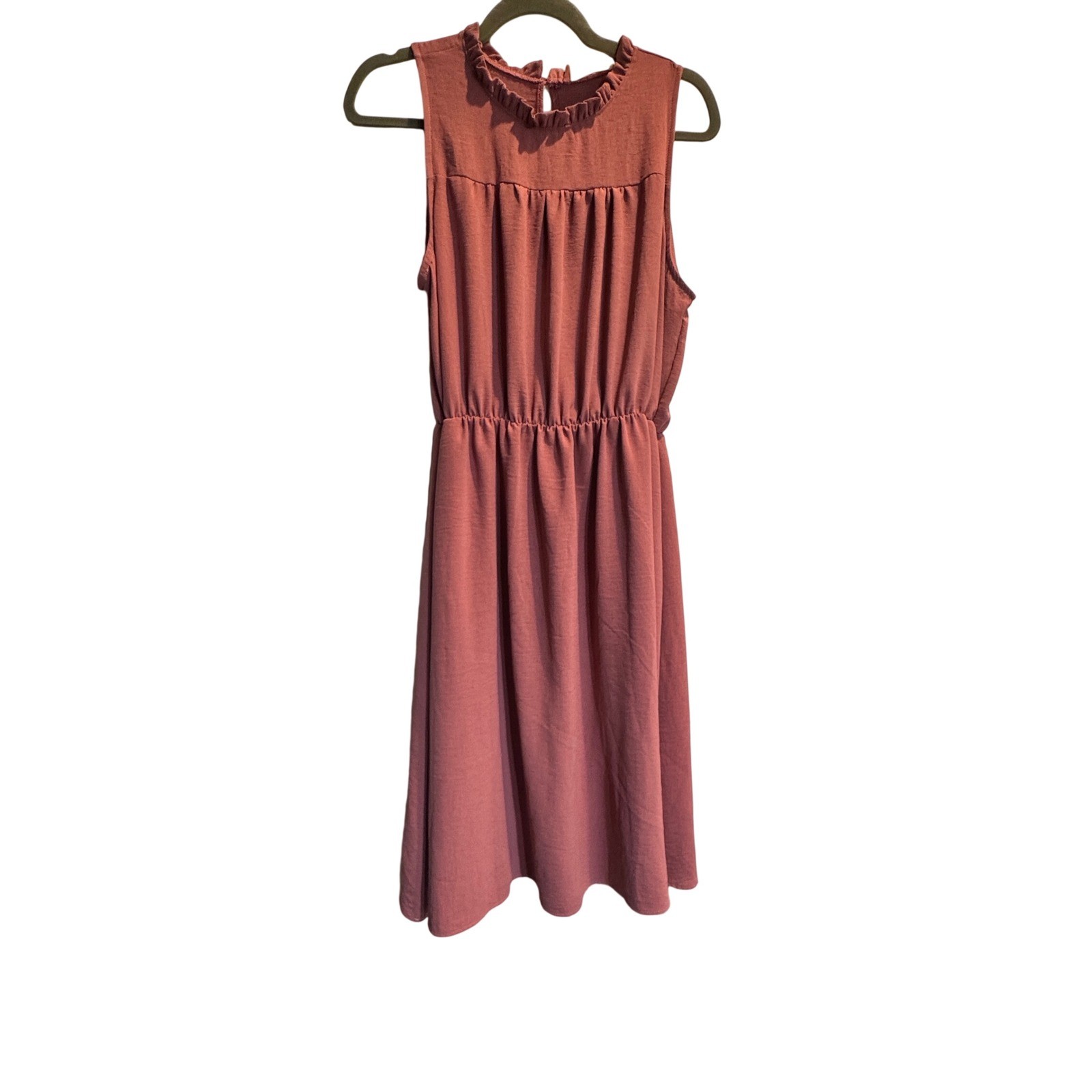 Betsey Boutique Shop Sleeveless Midi Dress Women Medium Pink Flowy Minimalist