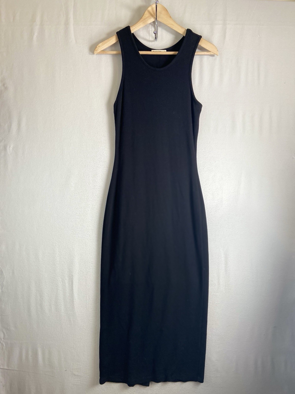 Marine Layer Women’s Sleeveless Lexi Rib Maxi Dress S Black Bodycon Stretch