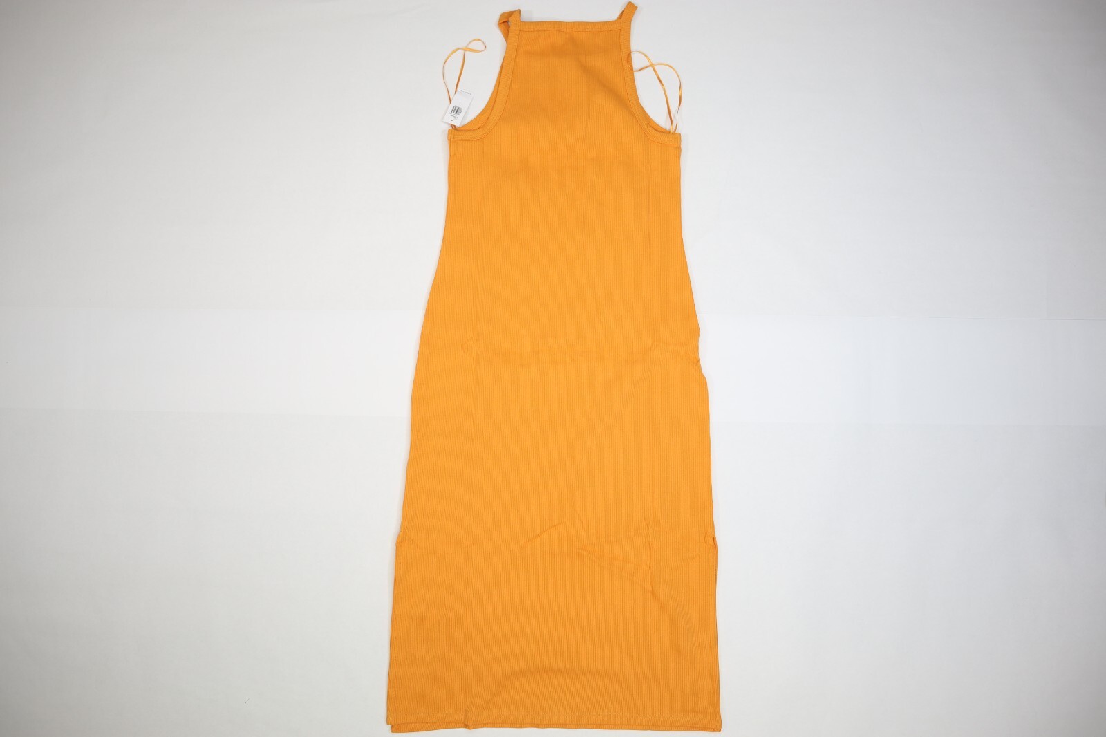Old Navy Sleeveless Rib Knit Square Neck Midi Dress Wild Papaya Orange Womens L