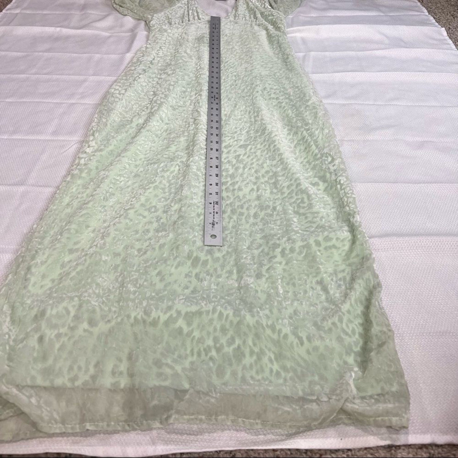 Nasty Gal Mint‎ Devore Maxi Dress Billow Sleeves Womens 8 NWT