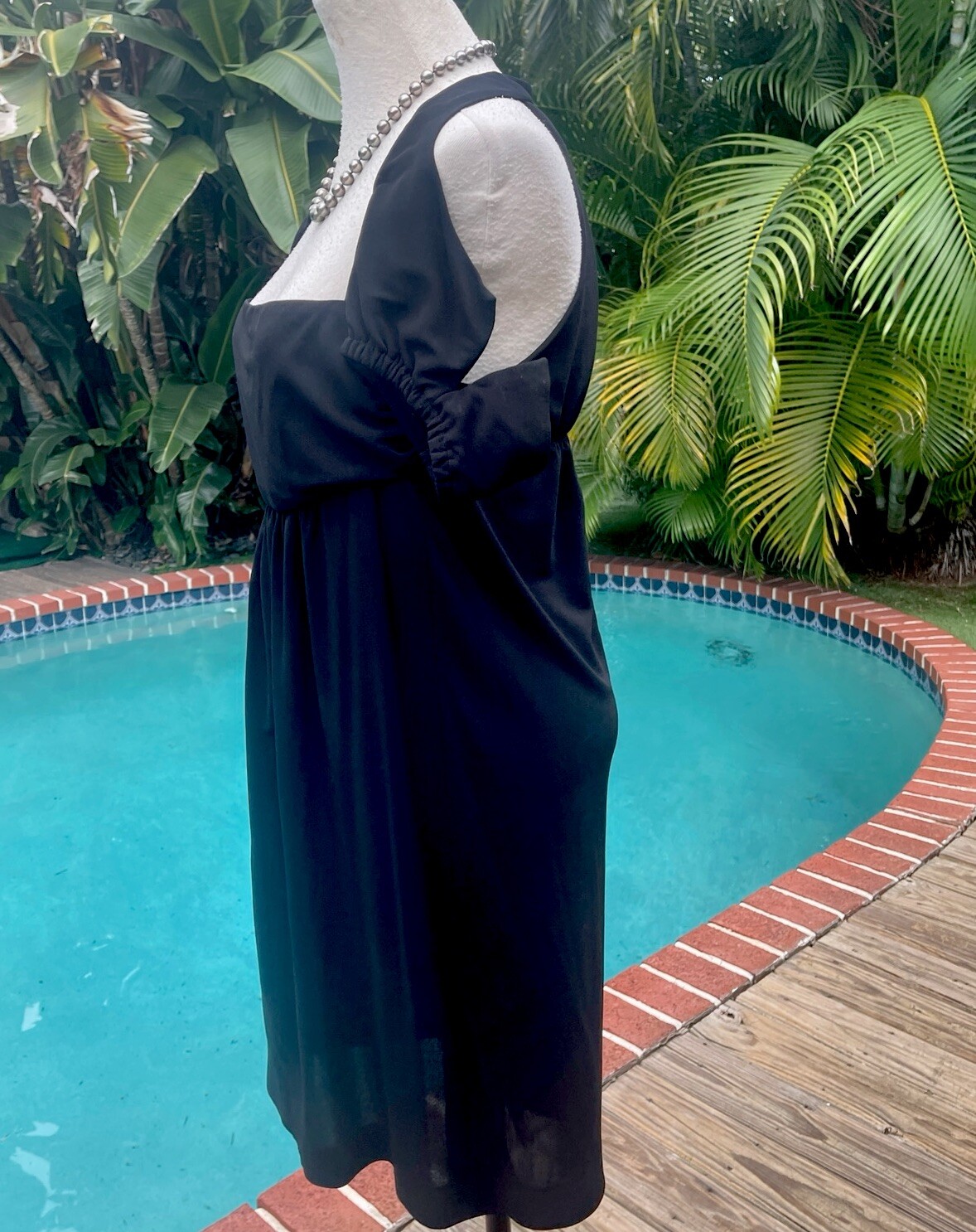 Chanel Evening Dress Pull-Up Off-Shoulder Sleeve Little Blk Dress FR36 S 4 LBD
