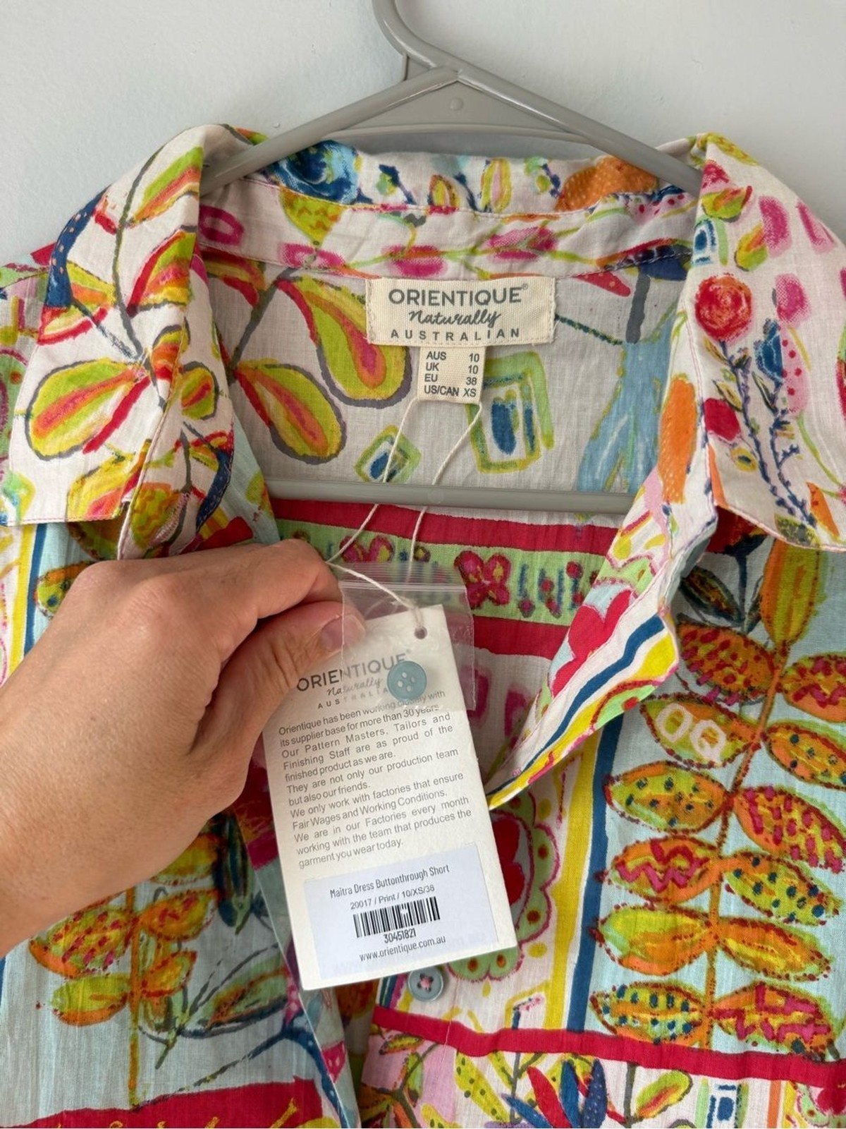 NEW Orientique Australia Buttonthrough Short Floral Patchwork Dress Cotton Print