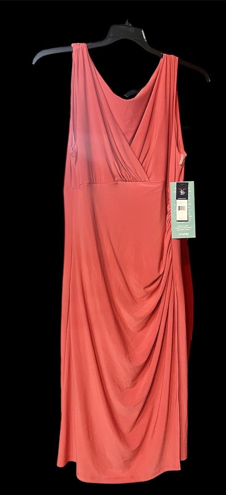 Coral V-neck Sleeveless Special Occasion Dress Semi Formal Womens Sz 16 NWT